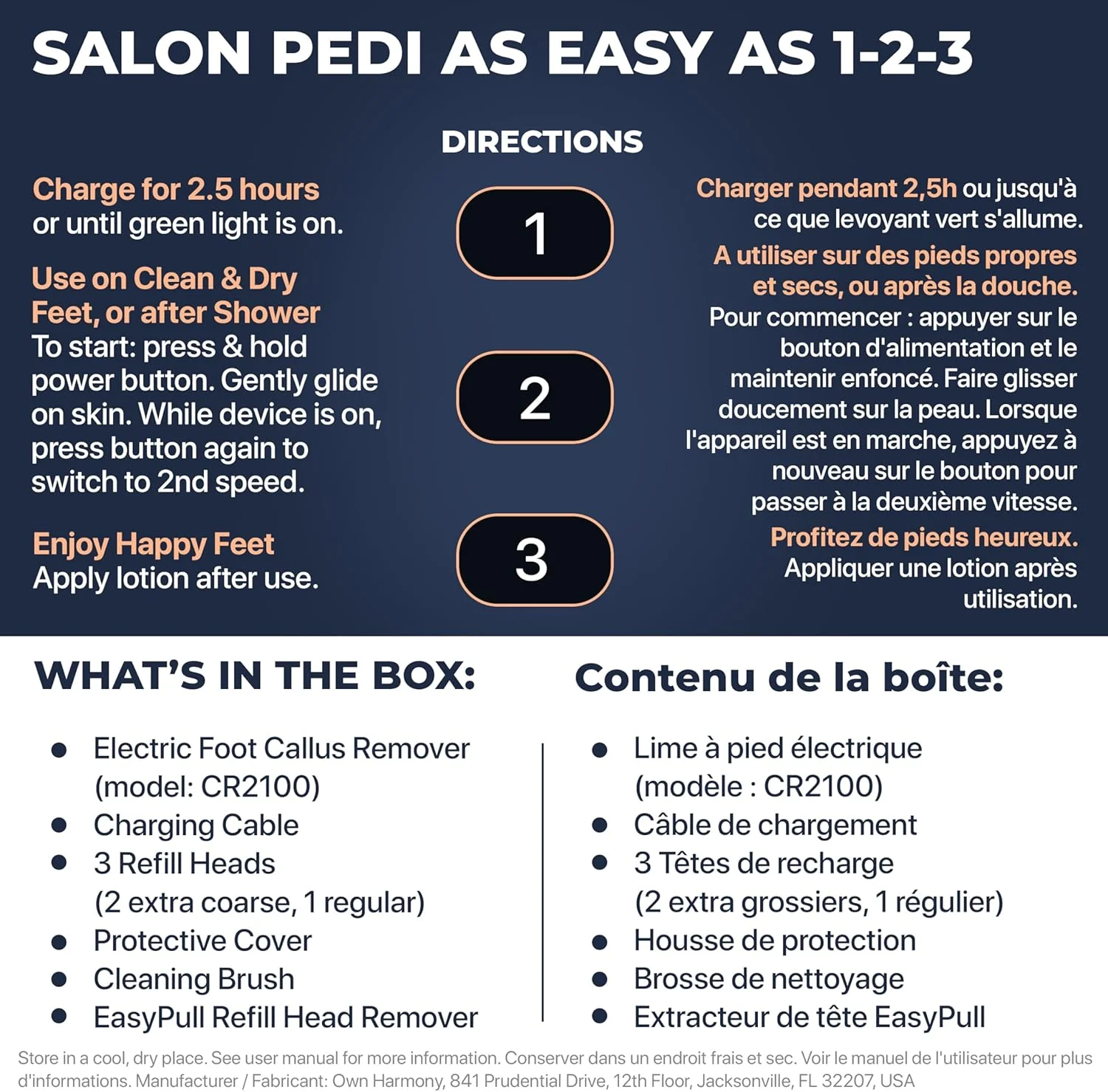 سوهان برقی پا با قابلیت مکش - کیت حرفه ای پدیکور اون هارمونی برای مراقبت قدرتمند از پا، مدل CR2100، دارای 3 غلتک سوهان پا - بهترین برای پوست های سخت، خشک، ترک خورده و مرده (کابل USB) سوهان برقی پا با قابلیت مکش - کیت حرفه ای پدیکور اون هارمونی برای مراقبت قدرتمند از پا، مدل CR2100، دارای 3 غلتک سوهان پا - بهترین برای پوست های سخت، خشک، ترک خورده و مرده (کابل USB)