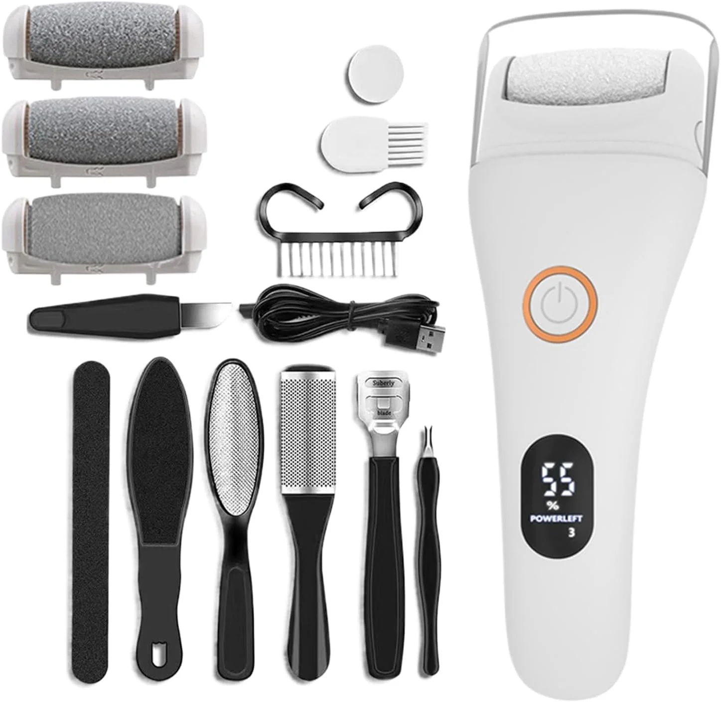 سوهان برقی پا - سنگ پای برقی، سنگ سنباده ای قابل حمل و شارژی برای استفاده در منزل، پدیکور، مانیکور، سالن و مسافرت سوهان برقی پا - سنگ پای برقی، سنگ سنباده ای قابل حمل و شارژی برای استفاده در منزل، پدیکور، مانیکور، سالن و مسافرت