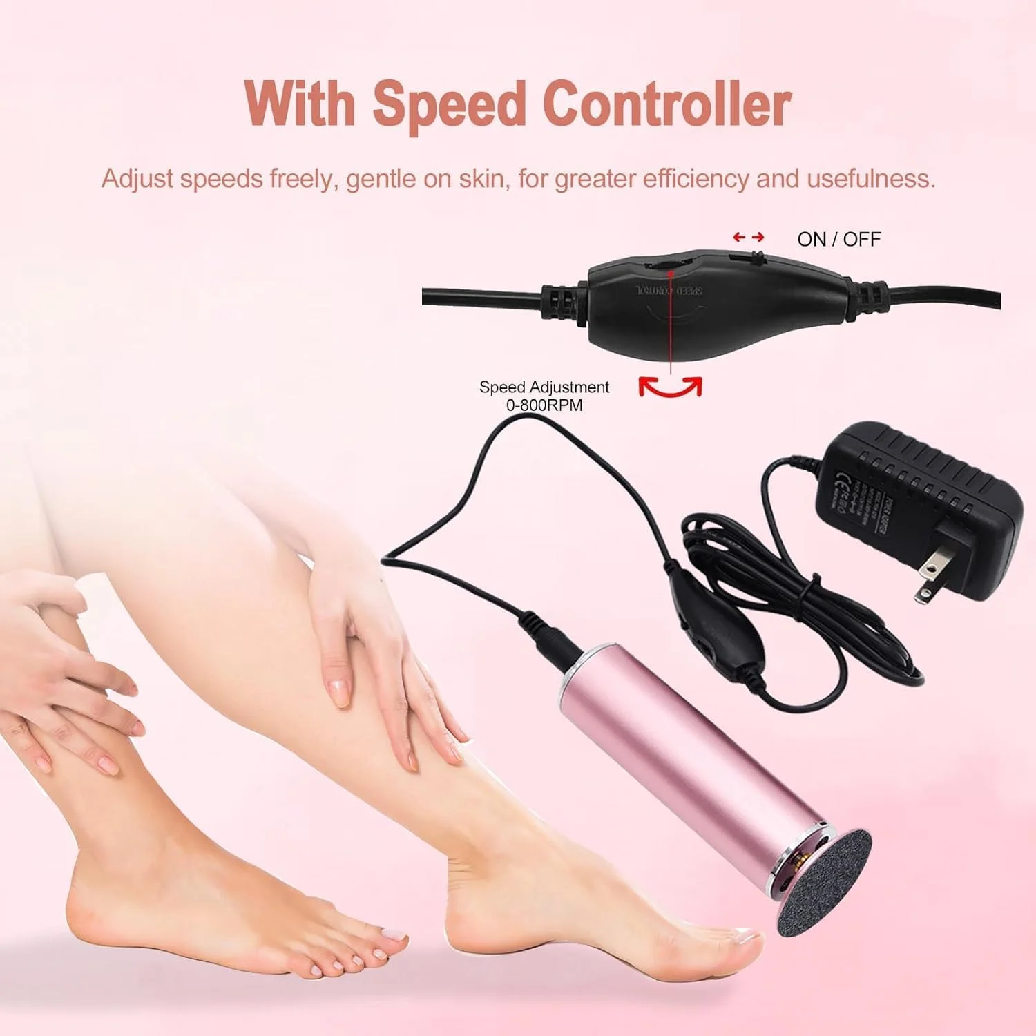 Electric Foot Callus Remover, Professional Electric Foot File with 60 Sandpaper Discs, Foot Scrubber for Dead Skin, Professional Pedicure Tools for Feet Electric Foot Callus Remover, Professional Electric Foot File with 60 Sandpaper Discs, Foot Scrubber for Dead Skin, Professional Pedicure Tools for Feet