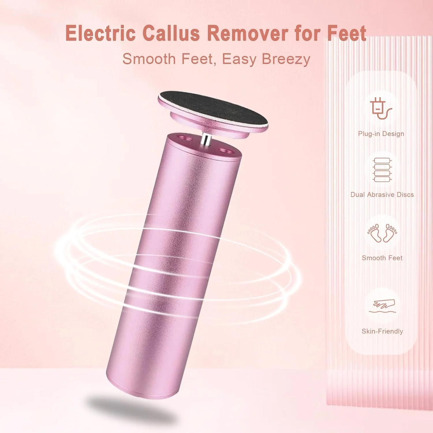 Electric Foot Callus Remover, Professional Electric Foot File with 60 Sandpaper Discs, Foot Scrubber for Dead Skin, Professional Pedicure Tools for Feet Electric Foot Callus Remover, Professional Electric Foot File with 60 Sandpaper Discs, Foot Scrubber for Dead Skin, Professional Pedicure Tools for Feet