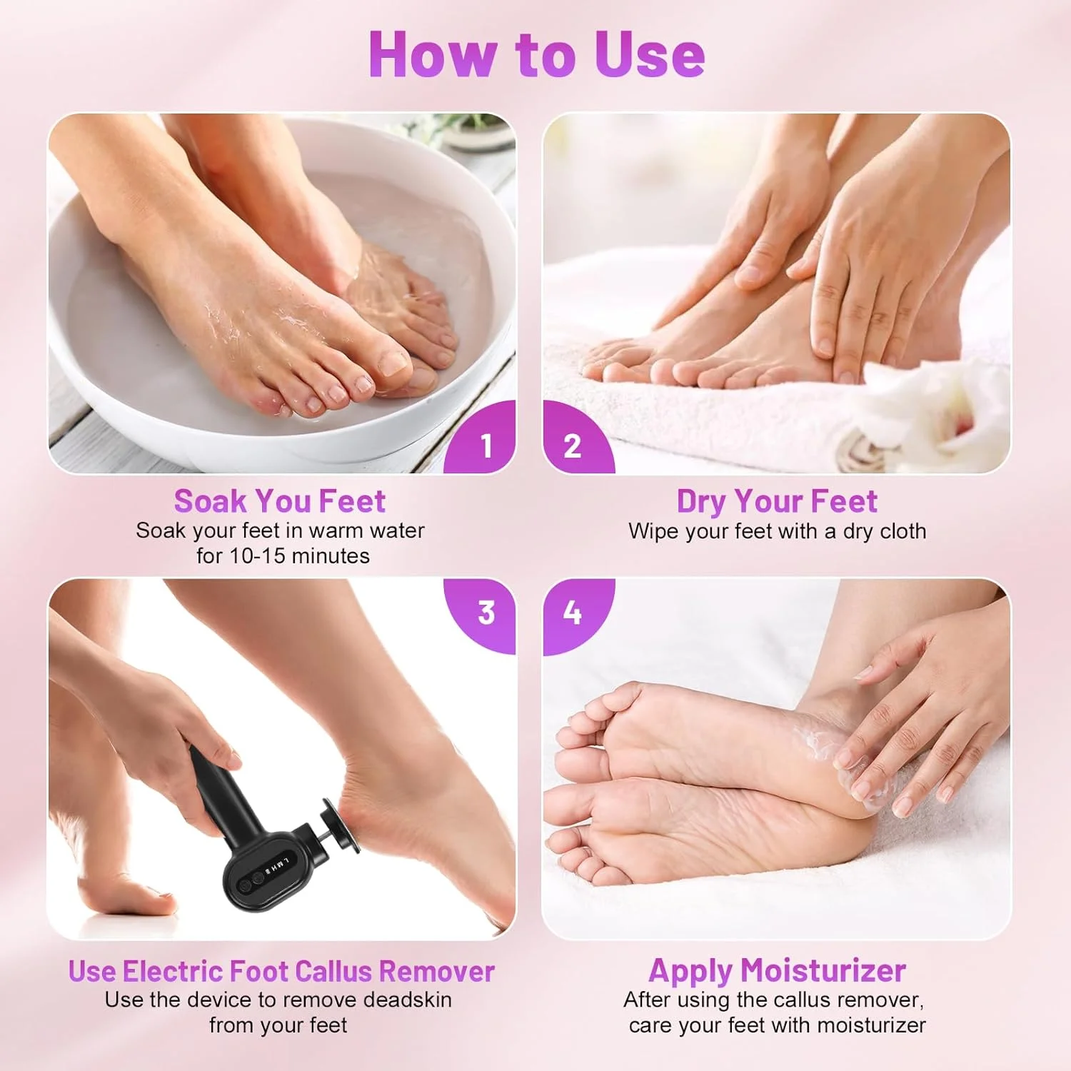 سوهان برقی پا برای از بین بردن پینه، فایل برقی شارژی پا 2 در 1، اسکرابر برقی قابل تنظیم سرعت برای پوست های مرده، ابزار پدیکور با 20 دیسک سمباده (مشکی) سوهان برقی پا برای از بین بردن پینه، فایل برقی شارژی پا 2 در 1، اسکرابر برقی قابل تنظیم سرعت برای پوست های مرده، ابزار پدیکور با 20 دیسک سمباده (مشکی)