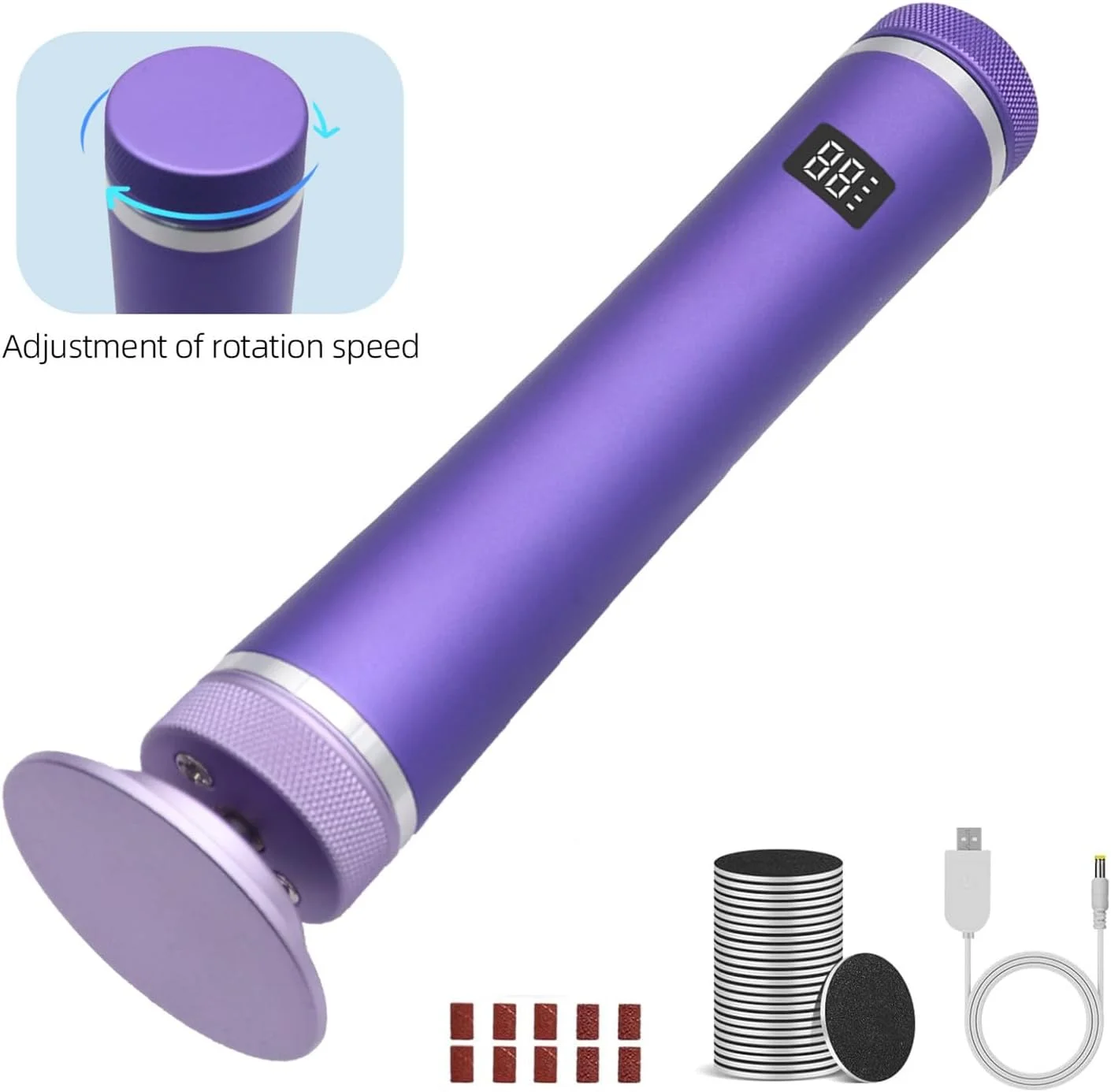 سوهان برقی پا | ابزار از بین بردن پینه پا | سنگ پا برقی قابل شارژ با 12 سرعت قابل تنظیم، لایه بردار و قابل حمل مناسب پاشنه پا برای ورزشکاران، سالمندان، سالن های اسپا، پدیکور بانوان و استفاده در منزل سوهان برقی پا | ابزار از بین بردن پینه پا | سنگ پا برقی قابل شارژ با 12 سرعت قابل تنظیم، لایه بردار و قابل حمل مناسب پاشنه پا برای ورزشکاران، سالمندان، سالن های اسپا، پدیکور بانوان و استفاده در منزل