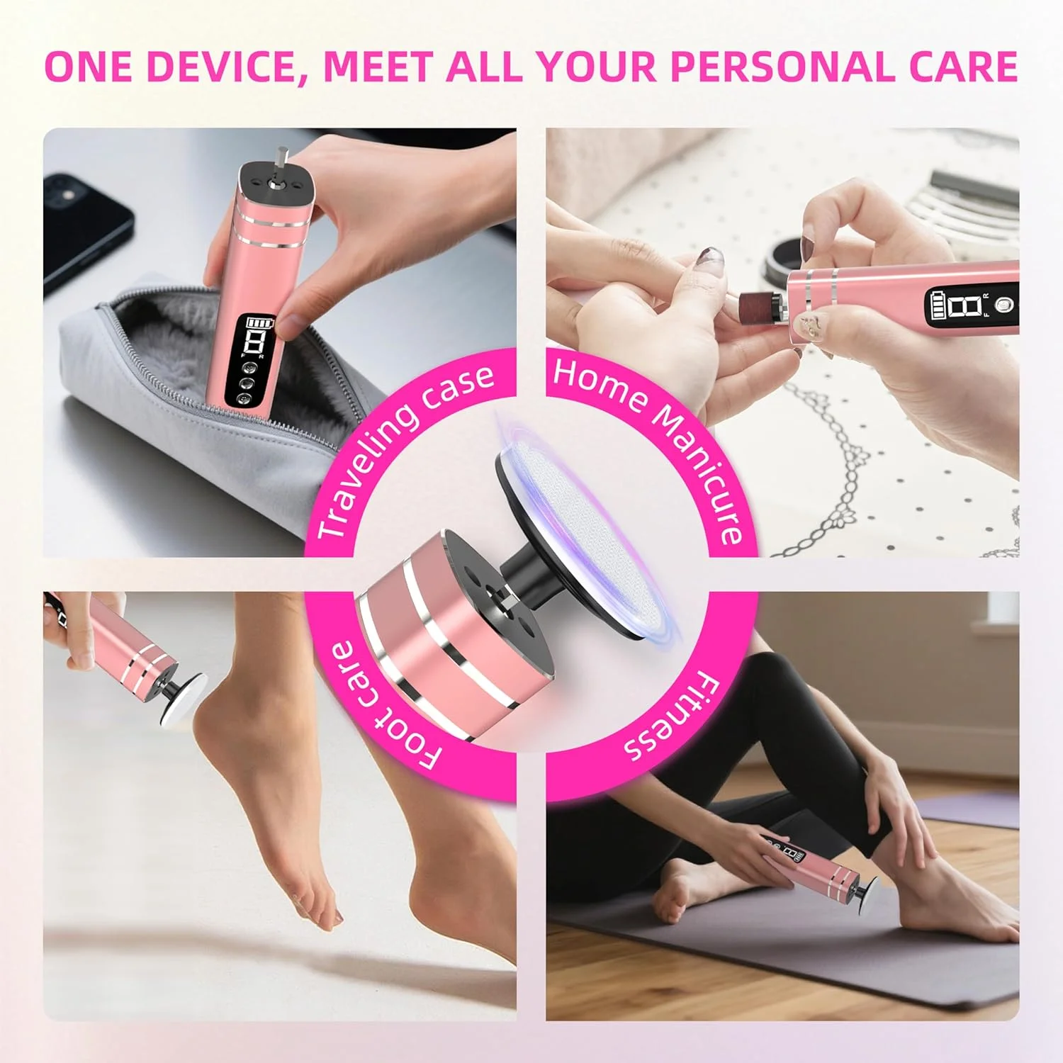 سوهان برقی پا، سوهان شارژی 2 در 1 برای پا و ناخن، سوهان پینه پا با کنترل 9 سرعته و سمباده های قابل تعویض سوهان برقی پا، سوهان شارژی 2 در 1 برای پا و ناخن، سوهان پینه پا با کنترل 9 سرعته و سمباده های قابل تعویض