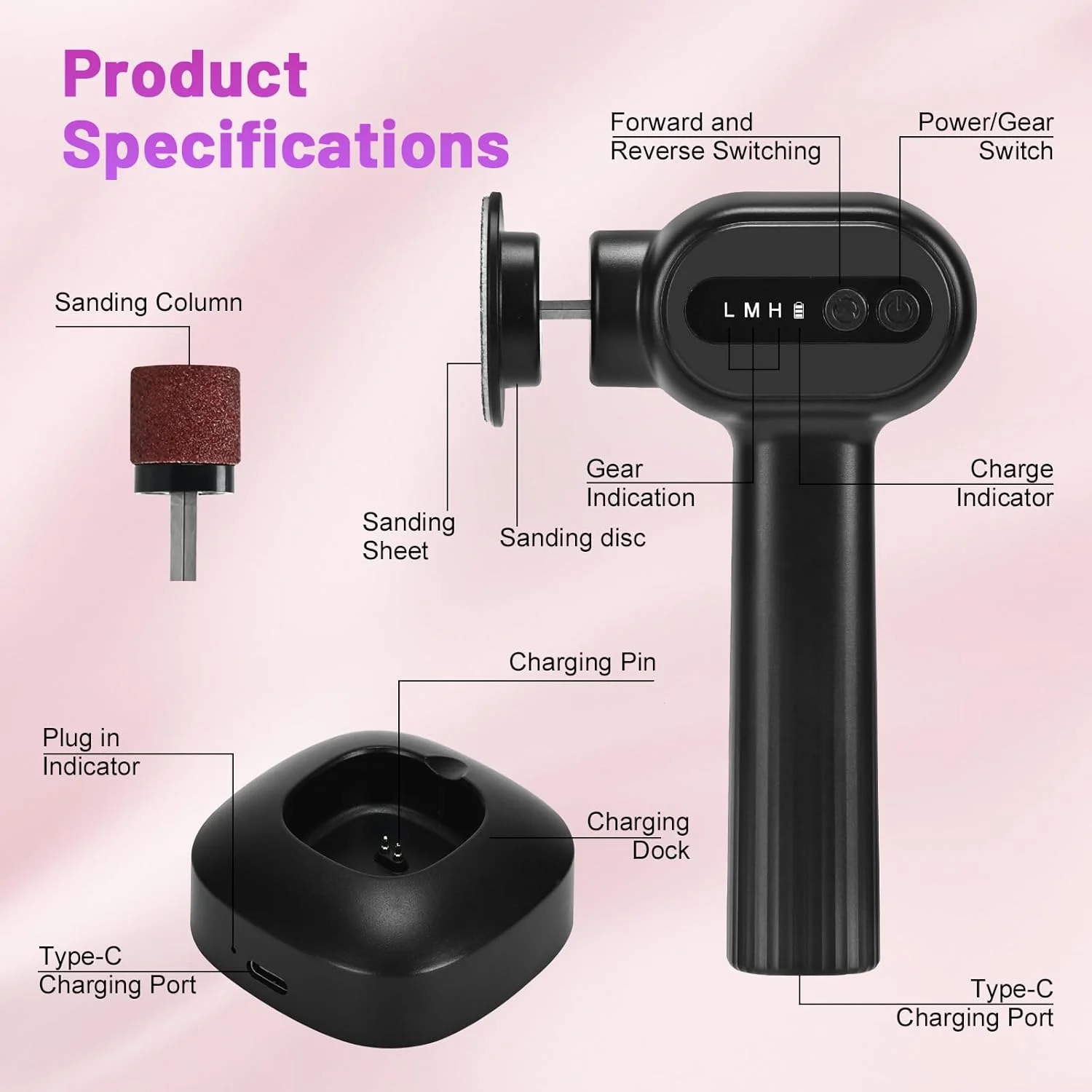 سوهان برقی پا برای از بین بردن پینه، فایل برقی شارژی پا 2 در 1، اسکرابر برقی قابل تنظیم سرعت برای پوست های مرده، ابزار پدیکور با 20 دیسک سمباده (مشکی) سوهان برقی پا برای از بین بردن پینه، فایل برقی شارژی پا 2 در 1، اسکرابر برقی قابل تنظیم سرعت برای پوست های مرده، ابزار پدیکور با 20 دیسک سمباده (مشکی)