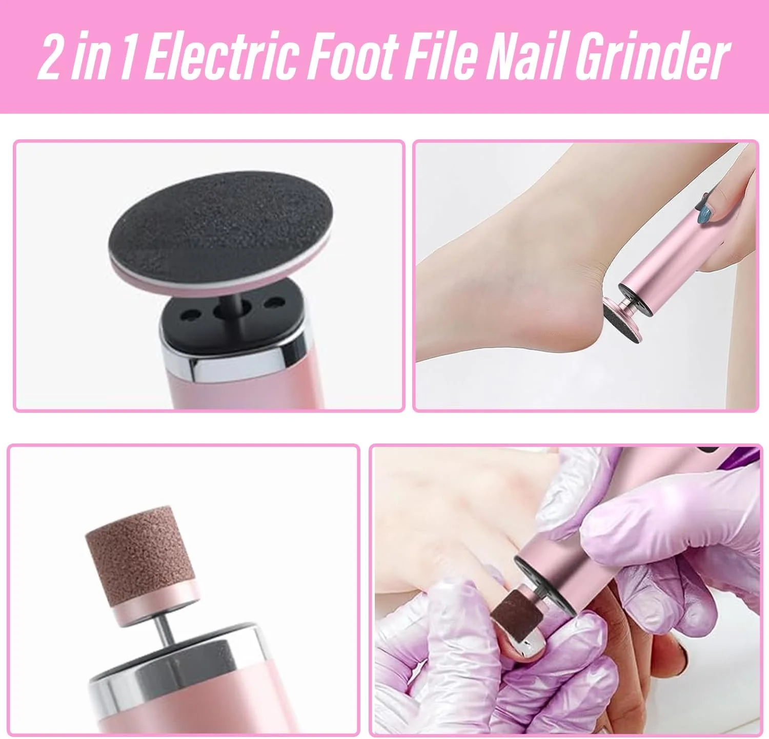 دستگاه الکتریکی از بین برنده پینه پا 2 در 1، از بین برنده پینه، قابل شارژ، ست پدیکور با سرعت قابل تنظیم، دستگاه الکتریکی از بین برنده پینه، ست مانیکور برقی برای خانم ها دستگاه الکتریکی از بین برنده پینه پا 2 در 1، از بین برنده پینه، قابل شارژ، ست پدیکور با سرعت قابل تنظیم، دستگاه الکتریکی از بین برنده پینه، ست مانیکور برقی برای خانم ها