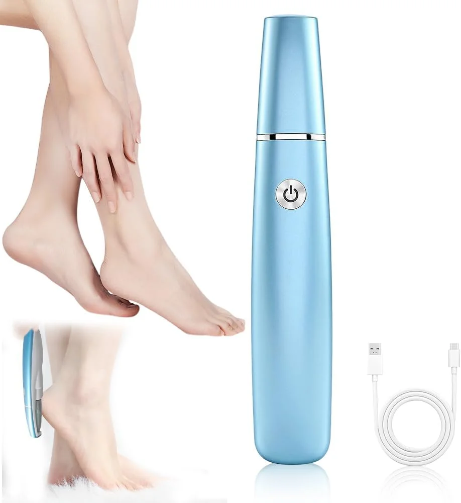 سوهان برقی پدیکور پا، سوهان برقی از بین برنده پینه پا با کابل شارژ USB، دستگاه برقی مراقبت از پا برای پوست های مرده، ست پدیکور قوی، مناسب پوست های سخت و ترک خورده (آبی)