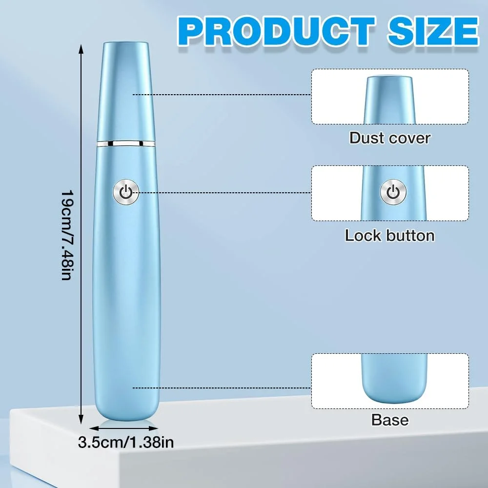 سوهان برقی پدیکور پا، سوهان برقی از بین برنده پینه پا با کابل شارژ USB، دستگاه برقی مراقبت از پا برای پوست های مرده، ست پدیکور قوی، مناسب پوست های سخت و ترک خورده (آبی)