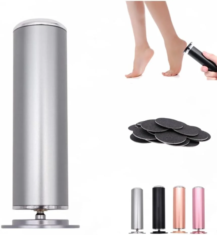 دستگاه سوهان برقی پدیکور پا 60 عددی Dermave، بدون درد، با دیسک های سمباده ای و سرعت قابل تنظیم (EU, خاکستری)