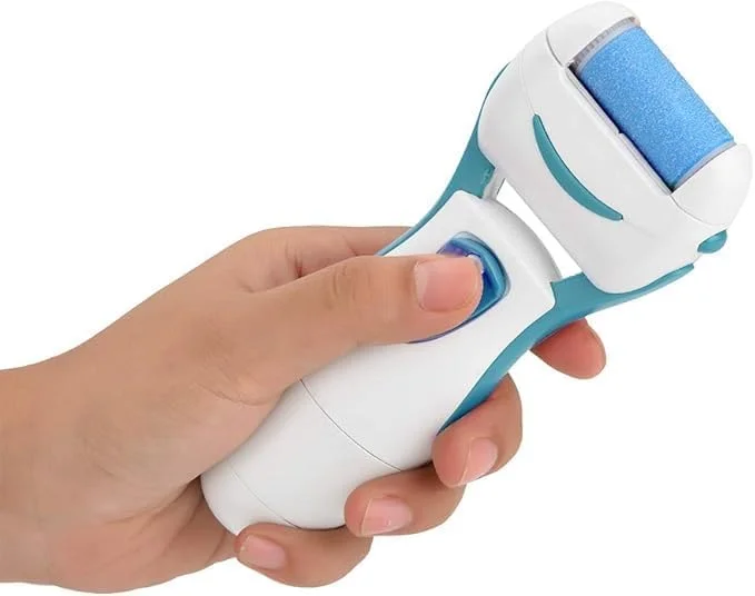 سوهان برقی پا، کیت مراقبت از پا، قابل حمل و شارژی، ابزار مراقبت از پا برای پاشنه های ترک خورده و پوست مرده (آبی)