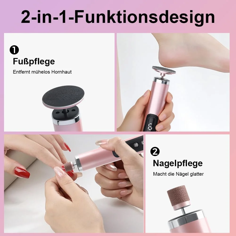 سوهان برقی پینه پا 2 در 1 با 6 سرعت، قابل شارژ USB، سوهان برقی پینه برای مراقبت از پا و دست، دستگاه مراقبت حرفه ای پا برای از بین بردن پینه سوهان برقی پینه پا 2 در 1 با 6 سرعت، قابل شارژ USB، سوهان برقی پینه برای مراقبت از پا و دست، دستگاه مراقبت حرفه ای پا برای از بین بردن پینه