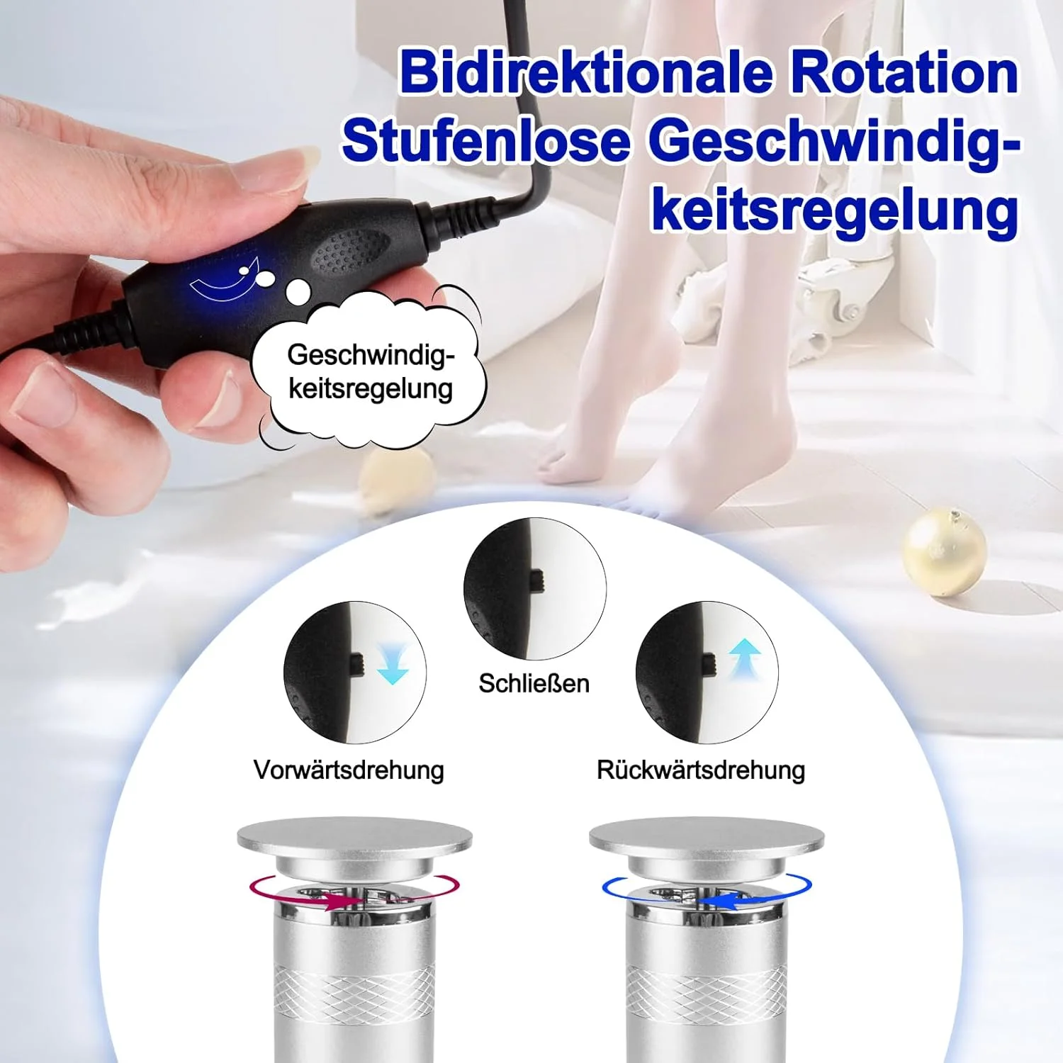 سوهان برقی پینه پا، سوهان پینه پا Foot Glow با 60 پد تعویضی، سوهان پینه پا، برنده تست الکتریکی، سرعت قابل تنظیم، 36 وات برای پوست مرده ترک خورده (نقره ای) سوهان برقی پینه پا، سوهان پینه پا Foot Glow با 60 پد تعویضی، سوهان پینه پا، برنده تست الکتریکی، سرعت قابل تنظیم، 36 وات برای پوست مرده ترک خورده (نقره ای)