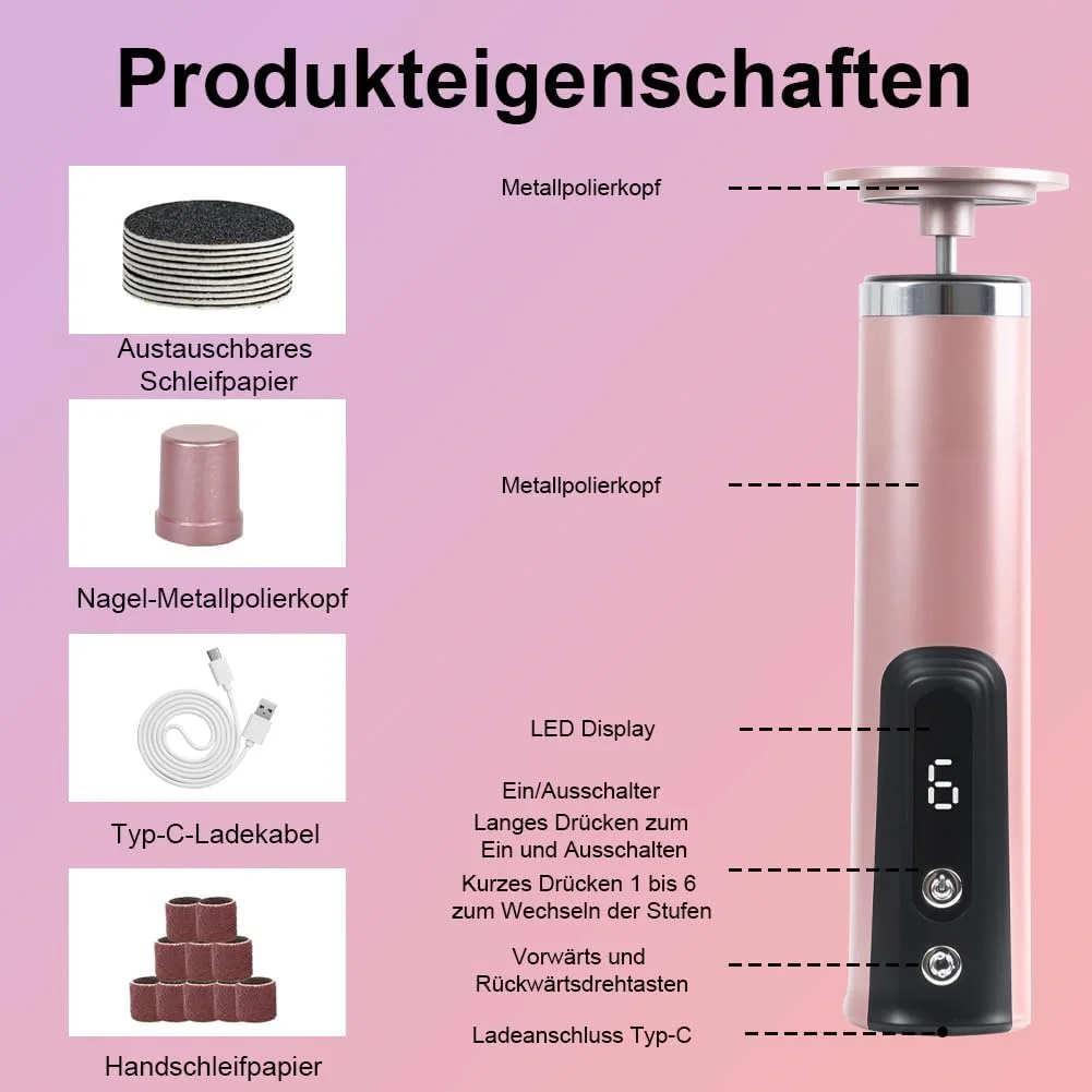 سوهان برقی پینه پا 2 در 1 با 6 سرعت، قابل شارژ USB، سوهان برقی پینه برای مراقبت از پا و دست، دستگاه مراقبت حرفه ای پا برای از بین بردن پینه سوهان برقی پینه پا 2 در 1 با 6 سرعت، قابل شارژ USB، سوهان برقی پینه برای مراقبت از پا و دست، دستگاه مراقبت حرفه ای پا برای از بین بردن پینه