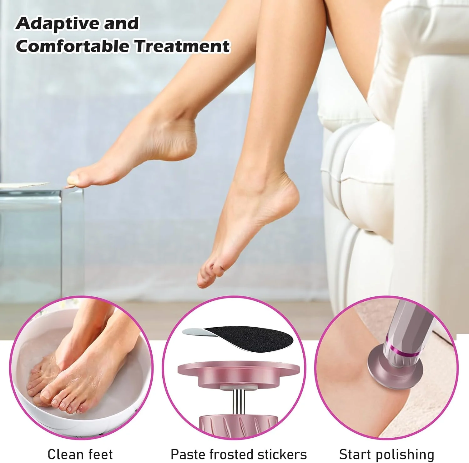 سوهان برقی پدیکور 2 در 1، از بین برنده پینه پا، سوهان برقی پدیکور، سوهان پا، از بین برنده پوست مرده پا، سرعت قابل تنظیم، 20 دیسک سمباده، 10 حلقه ناخن