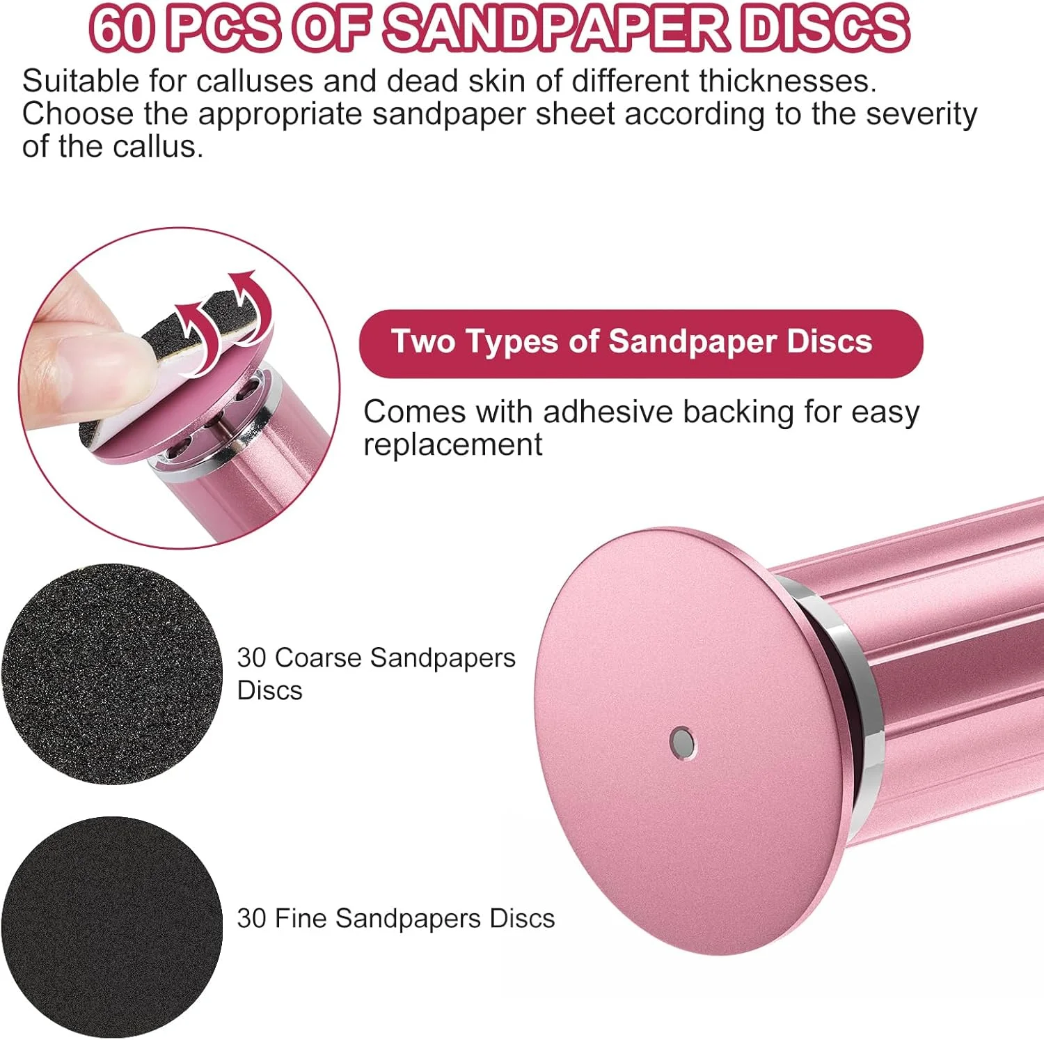 سوهان برقی پا برای از بین بردن پینه با 60 پد سمباده، ساخته شده از آلومینیوم، کنترل سرعت پیوسته - دستگاه حرفه ای پدیکور، سوهان برقی پا برای پوست های مرده، سخت و ترک خورده سوهان برقی پا برای از بین بردن پینه با 60 پد سمباده، ساخته شده از آلومینیوم، کنترل سرعت پیوسته - دستگاه حرفه ای پدیکور، سوهان برقی پا برای پوست های مرده، سخت و ترک خورده