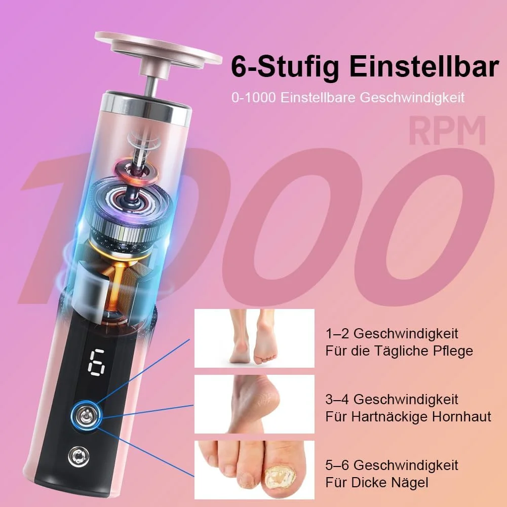 سوهان برقی پینه پا 2 در 1 با 6 سرعت، قابل شارژ USB، سوهان برقی پینه برای مراقبت از پا و دست، دستگاه مراقبت حرفه ای پا برای از بین بردن پینه سوهان برقی پینه پا 2 در 1 با 6 سرعت، قابل شارژ USB، سوهان برقی پینه برای مراقبت از پا و دست، دستگاه مراقبت حرفه ای پا برای از بین بردن پینه