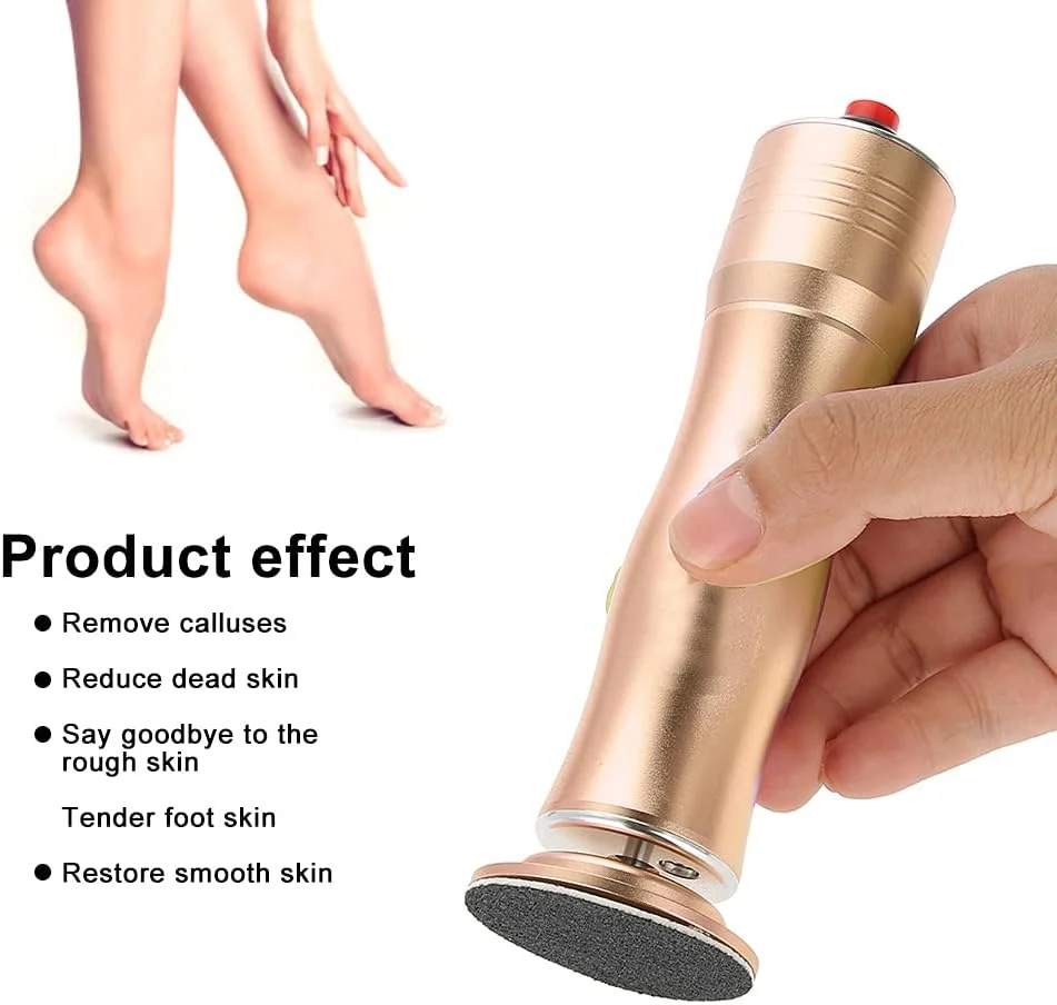 کیت سوهان برقی پا، سوهان برقی پدیکور پا، شارژ USB حرفه ای برای ابزار مراقبت از پدیکور پا (طلایی) Wzsydn