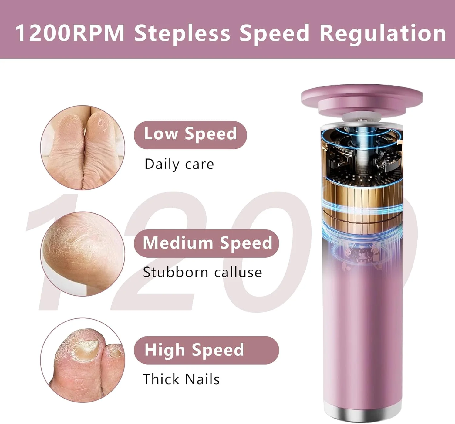 سوهان برقی پینه پا SUUFRUE، سوهان برقی پا با 60 پد تعویضی، برس تمیز کننده و عقب زننده کوتیکول، سرعت مداوم، عملکرد با برق مستقیم، ست پدیکور برای پاشنه های ترک خورده و پینه ها سوهان برقی پینه پا SUUFRUE، سوهان برقی پا با 60 پد تعویضی، برس تمیز کننده و عقب زننده کوتیکول، سرعت مداوم، عملکرد با برق مستقیم، ست پدیکور برای پاشنه های ترک خورده و پینه ها