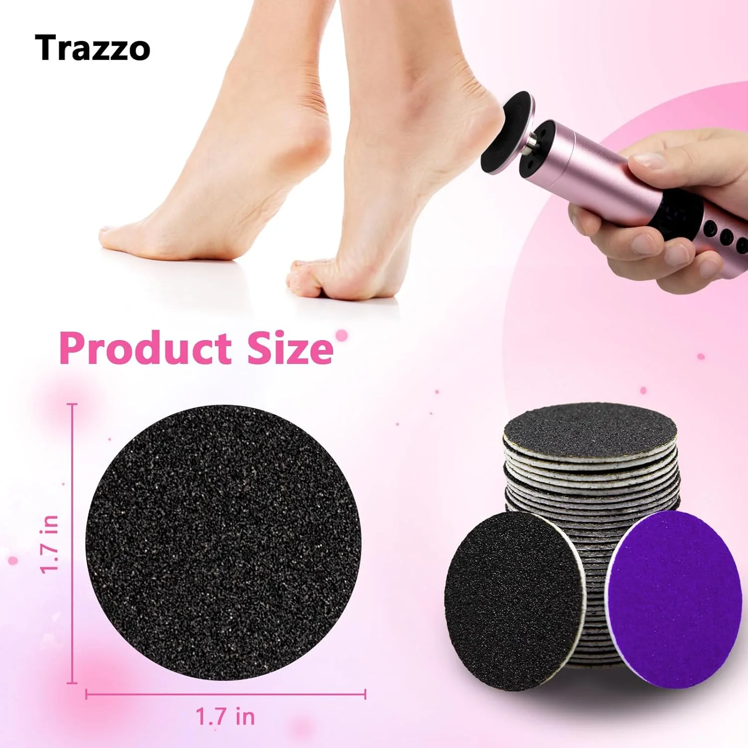 پدهای جایگزین سوهان برقی پدیکور 180 و 80 گریت، پدهای گرد سمباده برقی پا، دیسک های سمباده ای چسبی دستگاه پدیکور (60 عدد) پدهای جایگزین سوهان برقی پدیکور 180 و 80 گریت، پدهای گرد سمباده برقی پا، دیسک های سمباده ای چسبی دستگاه پدیکور (60 عدد)