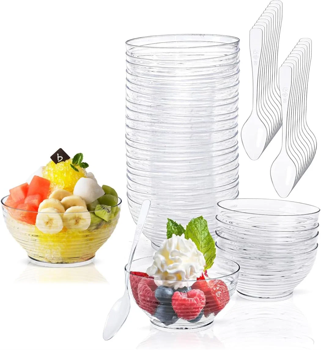 ظرف دسر مینیاتوری KWSLIN، 30 عددی به همراه قاشق، ظرف پیش غذای یکبار مصرف 90 میلی لیتری برای میوه، موس، پودینگ، سالاد، مربا، بستنی، تنقلات و ظروف نوشیدنی شیر چاشنی ظرف دسر مینیاتوری KWSLIN، 30 عددی به همراه قاشق، ظرف پیش غذای یکبار مصرف 90 میلی لیتری برای میوه، موس، پودینگ، سالاد، مربا، بستنی، تنقلات و ظروف نوشیدنی شیر چاشنی