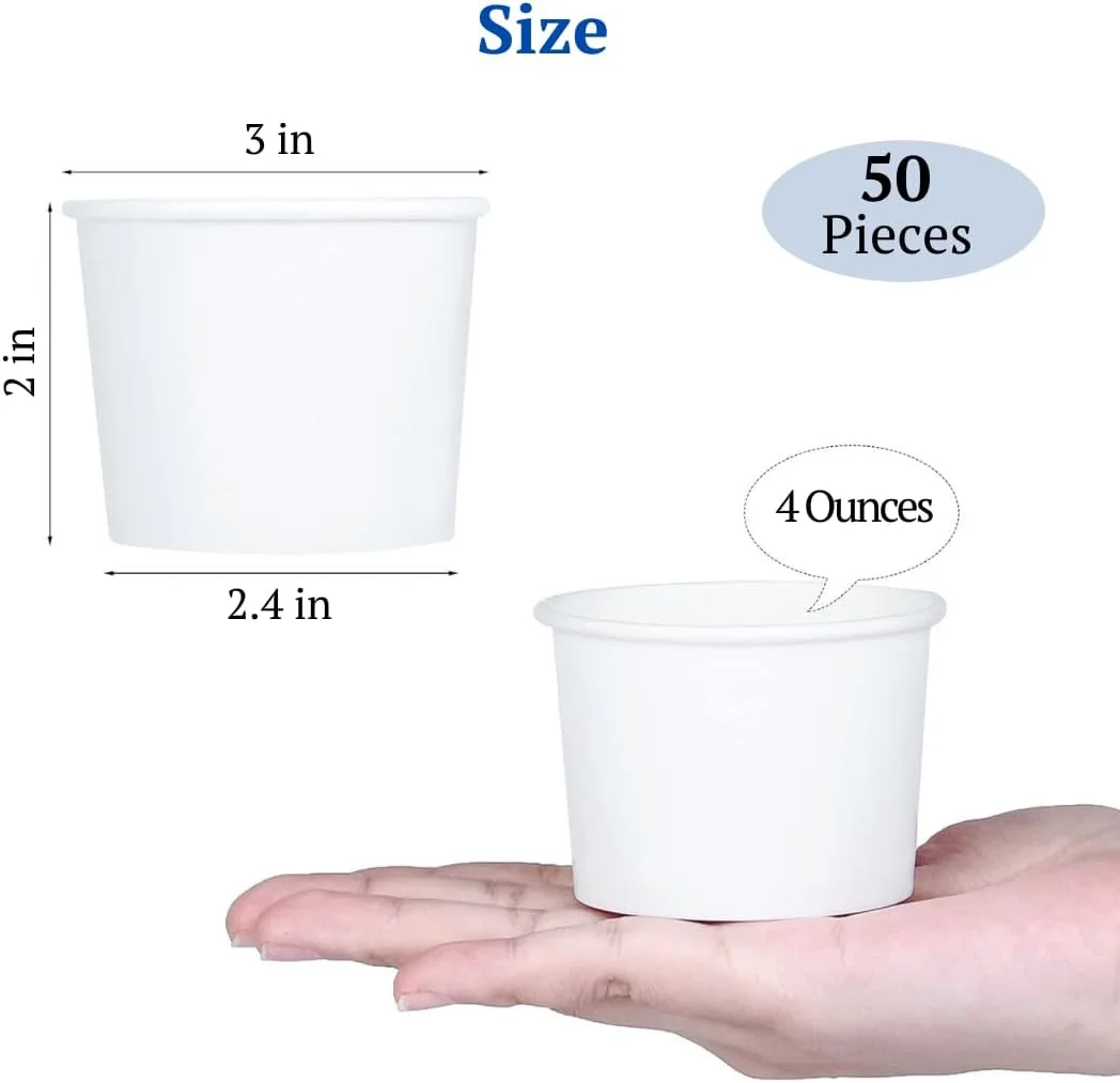 لیوان کاغذی بستنی Lakesstory، 4 اونس، کاسه های کوچک سفید دسر، لیوان ماست یخ زده، کاسه های سفید دسر، لوازم دسر یخ زده، بسته 50 عددی لیوان کاغذی بستنی Lakesstory، 4 اونس، کاسه های کوچک سفید دسر، لیوان ماست یخ زده، کاسه های سفید دسر، لوازم دسر یخ زده، بسته 50 عددی