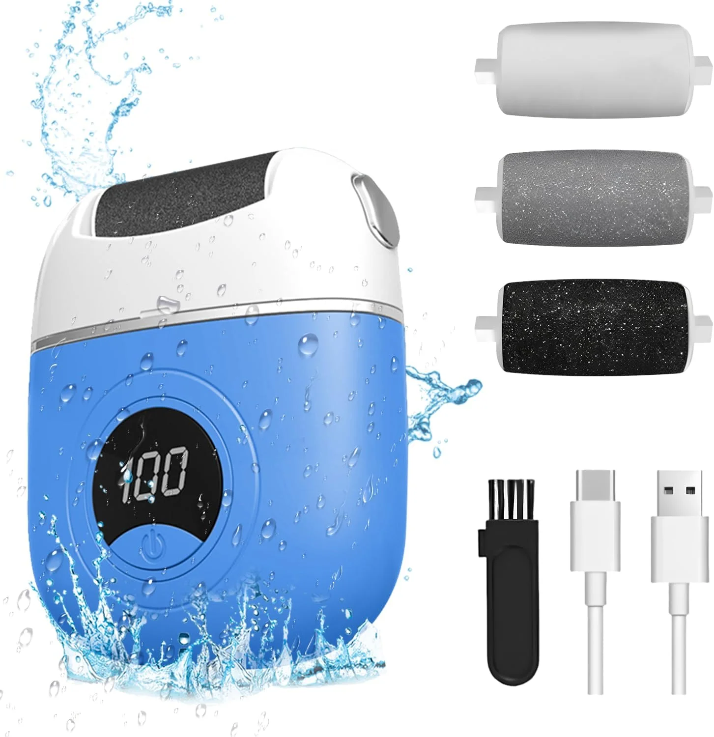 سوهان برقی پا FHNUVB، از بین برنده دیجیتالی پینه پا، سوهان برقی ضد آب و قابل شارژ، از بین برنده پینه برقی پا با 3 سری سنگ زنی 2 سرعته برای پوست خشک و مرده (آبی) سوهان برقی پا FHNUVB، از بین برنده دیجیتالی پینه پا، سوهان برقی ضد آب و قابل شارژ، از بین برنده پینه برقی پا با 3 سری سنگ زنی 2 سرعته برای پوست خشک و مرده (آبی)