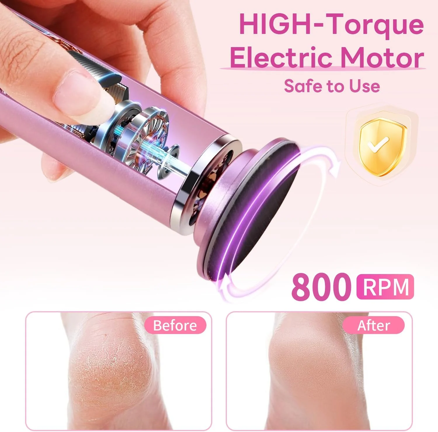 سوهان برقی پینه پا FHNUVB، سوهان برقی قدرتمند پا برای از بین بردن بدون درد پینه های حرفه ای پا، دارای 60 دیسک سمباده، سرعت قابل تنظیم سوهان برقی پینه پا FHNUVB، سوهان برقی قدرتمند پا برای از بین بردن بدون درد پینه های حرفه ای پا، دارای 60 دیسک سمباده، سرعت قابل تنظیم