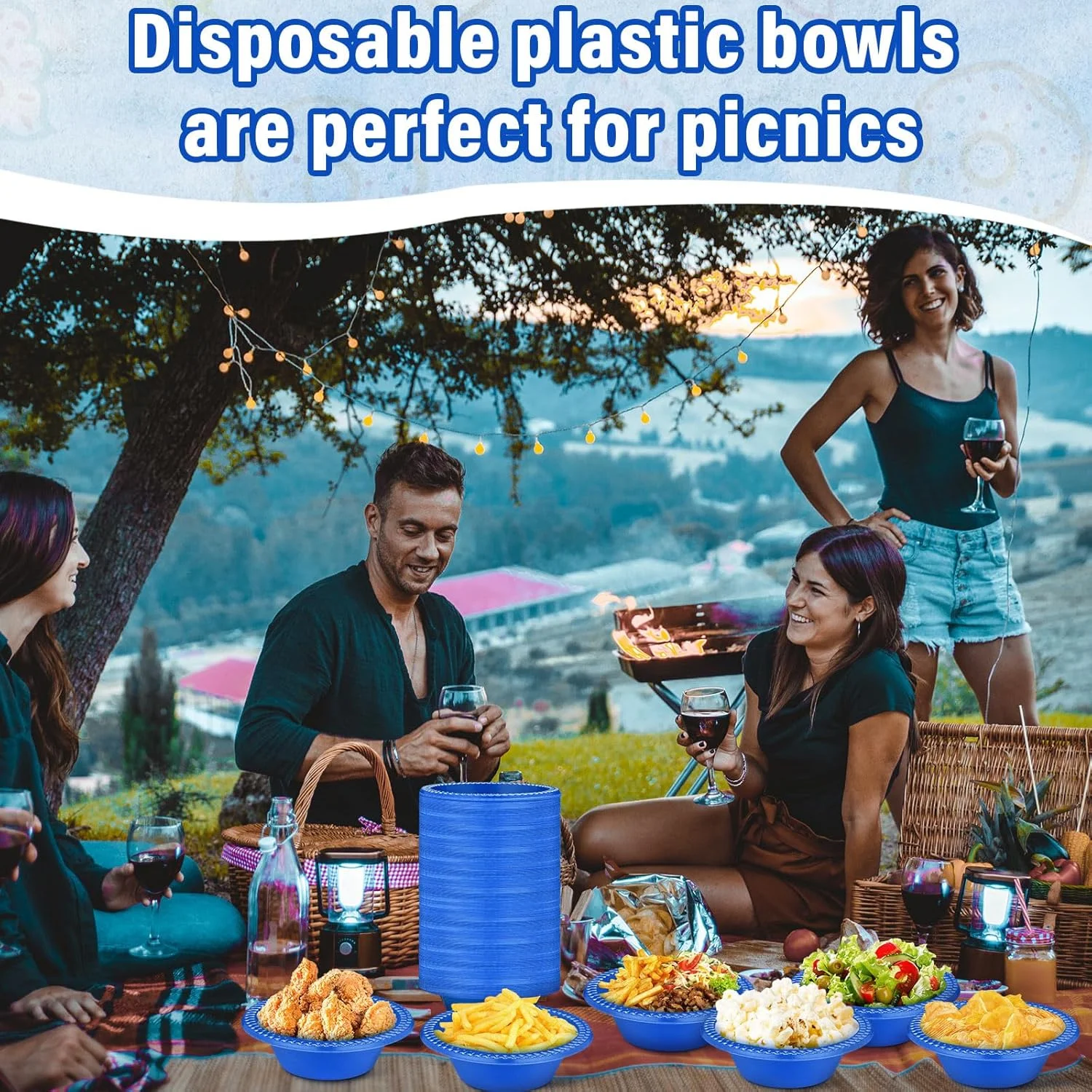 لالیسا 100 عدد کاسه پلاستیکی یکبار مصرف آبی 12 اونسی، فنجان دسر، بستنی، میان وعده، سالاد، سوپ، کاسه سرو غذا برای مهمانی و پیک نیک لالیسا 100 عدد کاسه پلاستیکی یکبار مصرف آبی 12 اونسی، فنجان دسر، بستنی، میان وعده، سالاد، سوپ، کاسه سرو غذا برای مهمانی و پیک نیک