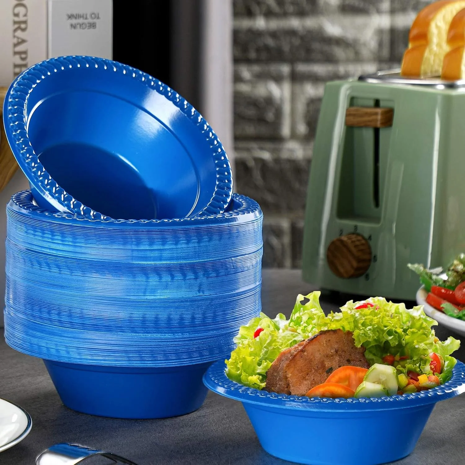 لالیسا 100 عدد کاسه پلاستیکی یکبار مصرف آبی 12 اونسی، فنجان دسر، بستنی، میان وعده، سالاد، سوپ، کاسه سرو غذا برای مهمانی و پیک نیک لالیسا 100 عدد کاسه پلاستیکی یکبار مصرف آبی 12 اونسی، فنجان دسر، بستنی، میان وعده، سالاد، سوپ، کاسه سرو غذا برای مهمانی و پیک نیک