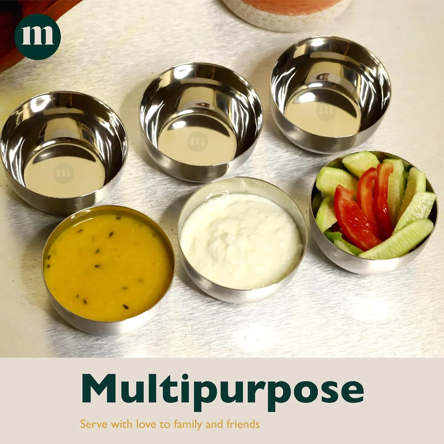 ست 6 کاسه استیل مارو، کاتوری واتی گرد کوچک 220 میلی لیتری برای آشپزخانه، مناسب برای تنقلات، بستنی، خورشت، سالاد، دسر ست 6 کاسه استیل مارو، کاتوری واتی گرد کوچک 220 میلی لیتری برای آشپزخانه، مناسب برای تنقلات، بستنی، خورشت، سالاد، دسر