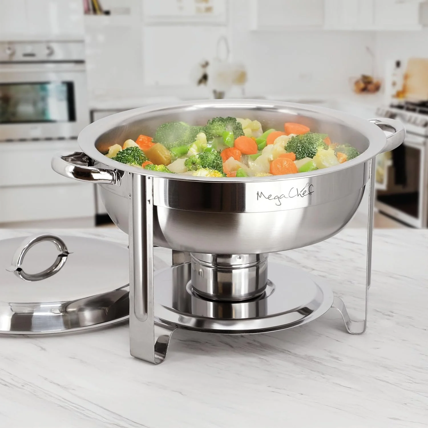 ظرف گرم نگهدارنده غذا/بن ماری گرد استیل حرفه ای مگا شف (۳.۷ کوارت) ظرف گرم نگهدارنده غذا/بن ماری گرد استیل حرفه ای مگا شف (۳.۷ کوارت)