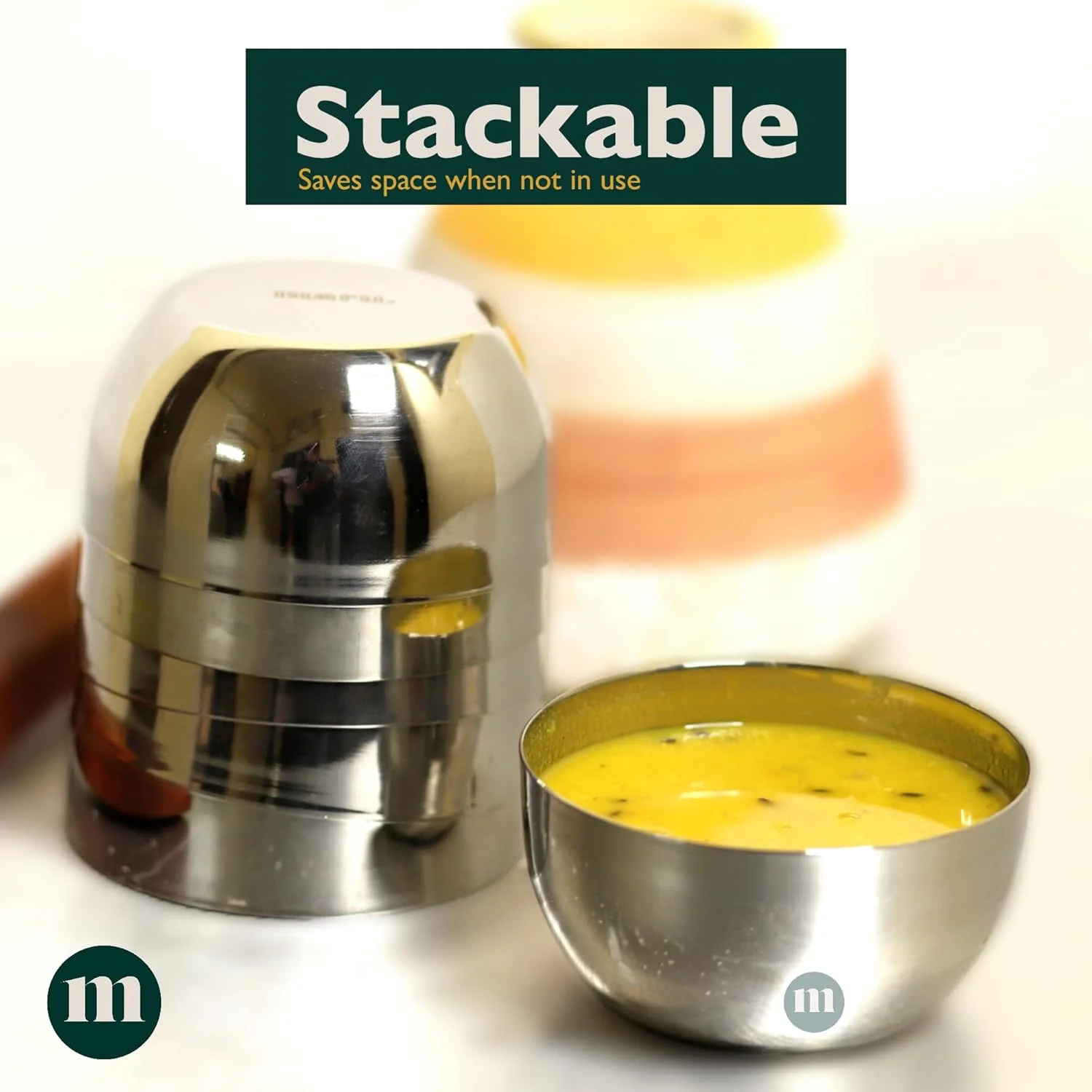 ست 6 کاسه استیل مارو، کاتوری واتی گرد کوچک 220 میلی لیتری برای آشپزخانه، مناسب برای تنقلات، بستنی، خورشت، سالاد، دسر ست 6 کاسه استیل مارو، کاتوری واتی گرد کوچک 220 میلی لیتری برای آشپزخانه، مناسب برای تنقلات، بستنی، خورشت، سالاد، دسر