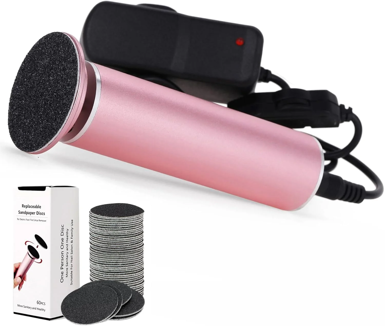 سوهان برقی پدیکور پا I·B·N G (با قابلیت تنظیم سرعت) به همراه 60 عدد دیسک سمباده، ابزار حرفه ای پدیکور برقی، سوهان پا برای از بین بردن پوست های مرده (مدل ارتقا یافته FCR-1 صورتی) سوهان برقی پدیکور پا I·B·N G (با قابلیت تنظیم سرعت) به همراه 60 عدد دیسک سمباده، ابزار حرفه ای پدیکور برقی، سوهان پا برای از بین بردن پوست های مرده (مدل ارتقا یافته FCR-1 صورتی)