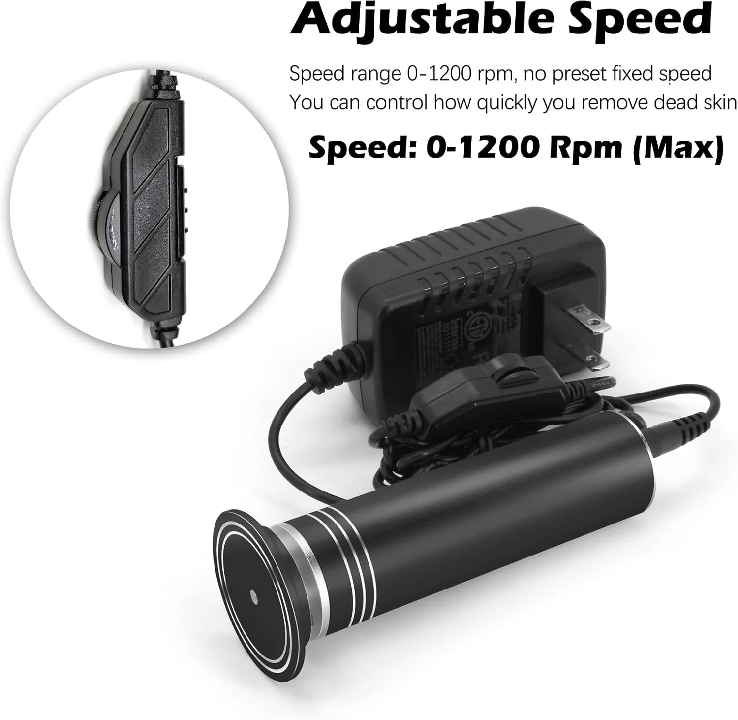 سوهان برقی پدیکور پا I·B·N G، ابزار حرفه ای سوهان برقی پا، سنگ پا و اسکرابر پا، ابزار پدیکور پاشنه پا برای پوست های ترک خورده، خشک و مرده، سرعت قابل تنظیم، 60 عدد دیسک سمباده، مشکی