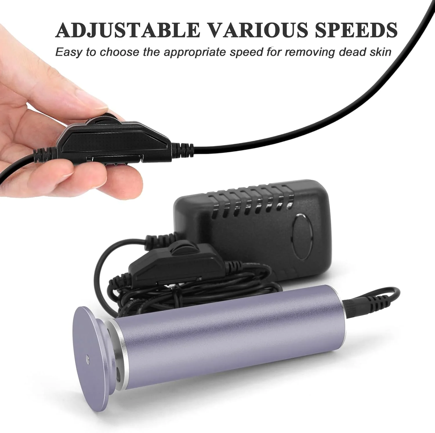 سوهان برقی پینه پا I·B·N G، سرعت قابل تنظیم، سوهان برقی قدرتمند، اسکرابر و سنگ پای برقی از بین برنده پوست مرده پا به همراه 60 عدد دیسک سمباده ای، خاکستری 01 سوهان برقی پینه پا I·B·N G، سرعت قابل تنظیم، سوهان برقی قدرتمند، اسکرابر و سنگ پای برقی از بین برنده پوست مرده پا به همراه 60 عدد دیسک سمباده ای، خاکستری 01