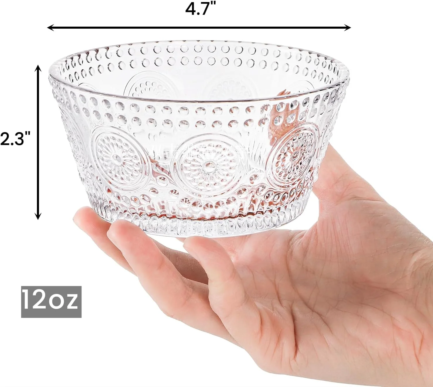 ست 6 عددی کاسه شیشه ای کوچک Nagpew، کاسه های دسر برجسته 350 میلی لیتری برای بستنی، کاسه های سرو تنقلات قابل چیدن، ظروف جانبی برای غوطه ور کردن، ماست، غلات، آب نبات ست 6 عددی کاسه شیشه ای کوچک Nagpew، کاسه های دسر برجسته 350 میلی لیتری برای بستنی، کاسه های سرو تنقلات قابل چیدن، ظروف جانبی برای غوطه ور کردن، ماست، غلات، آب نبات