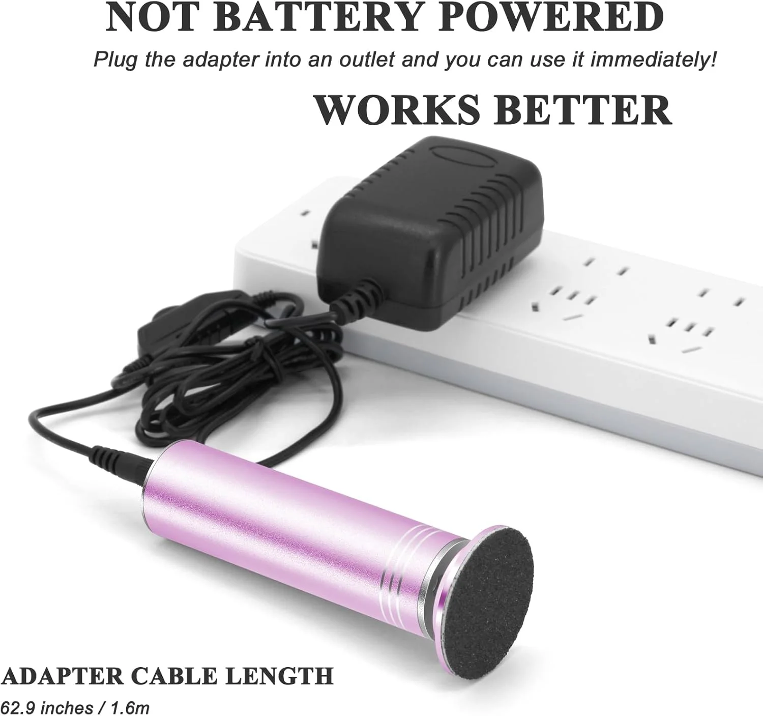 سوهان برقی پدیکور پا I·B·N G (با قابلیت تنظیم سرعت) به همراه 60 عدد دیسک سمباده، سوهان برقی حرفه ای پدیکور و سنگ پا برای از بین بردن پوست های مرده پاشنه پا، به همراه برس تمیز کننده (FCR-02 صورتی)