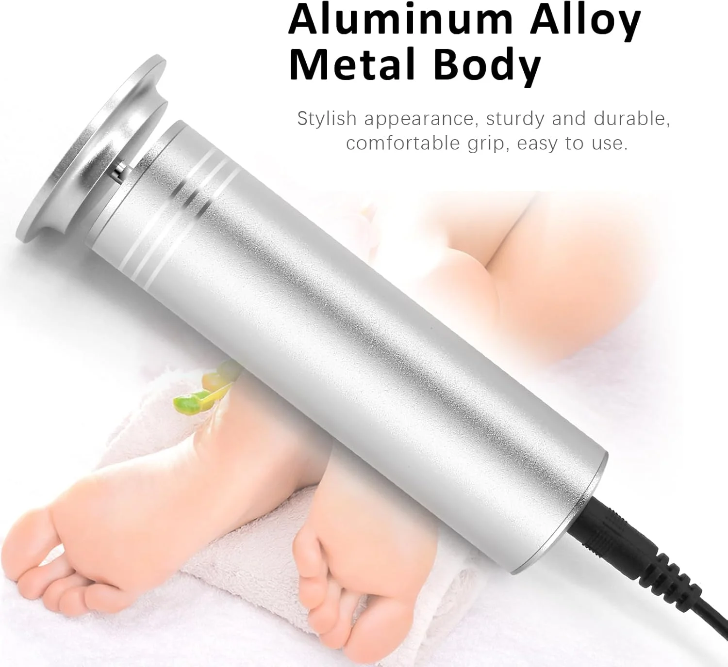 سوهان برقی پدیکور پا I·B·N G، سرعت قابل تنظیم با 60 عدد دیسک سمباده، سوهان حرفه ای پا برای از بین بردن پوست های مرده، سخت و ترک خورده، آلومینیومی، نقره ای سوهان برقی پدیکور پا I·B·N G، سرعت قابل تنظیم با 60 عدد دیسک سمباده، سوهان حرفه ای پا برای از بین بردن پوست های مرده، سخت و ترک خورده، آلومینیومی، نقره ای