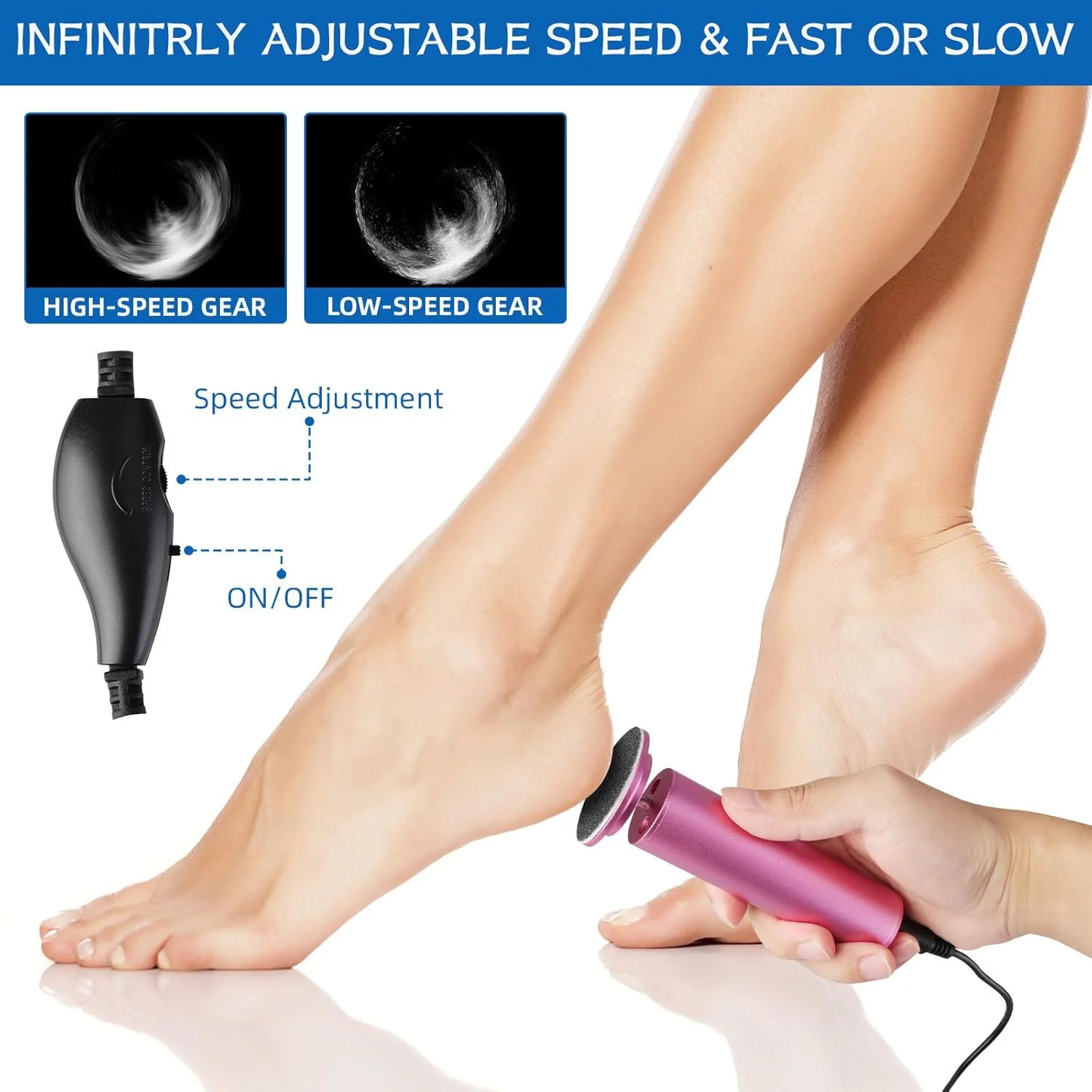 سوهان برقی پا HOVGN - از بین برنده پینه برقی پا، از بین برنده پینه برقی پا با سرعت قابل تنظیم، 60 عدد دیسک سمباده ای جایگزین برای پینه های پوست مرده مردان و زنان (صورتی) سوهان برقی پا HOVGN - از بین برنده پینه برقی پا، از بین برنده پینه برقی پا با سرعت قابل تنظیم، 60 عدد دیسک سمباده ای جایگزین برای پینه های پوست مرده مردان و زنان (صورتی)