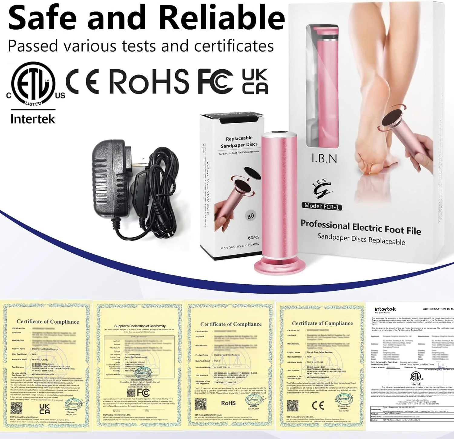 سوهان برقی پدیکور پا I·B·N G (با قابلیت تنظیم سرعت) به همراه 60 عدد دیسک سمباده، ابزار حرفه ای پدیکور برقی، سوهان پا برای از بین بردن پوست های مرده (مدل ارتقا یافته FCR-1 صورتی) سوهان برقی پدیکور پا I·B·N G (با قابلیت تنظیم سرعت) به همراه 60 عدد دیسک سمباده، ابزار حرفه ای پدیکور برقی، سوهان پا برای از بین بردن پوست های مرده (مدل ارتقا یافته FCR-1 صورتی)