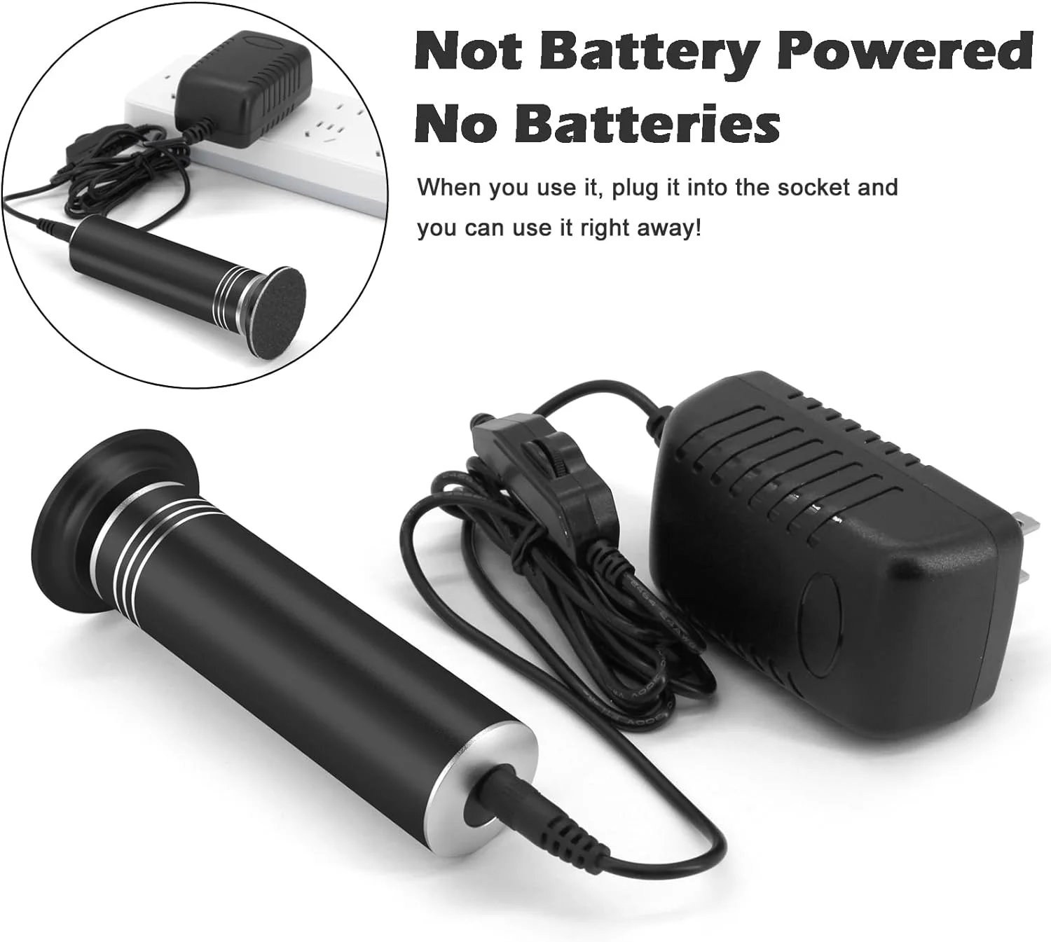 سوهان برقی پدیکور پا I·B·N G، ابزار حرفه ای سوهان برقی پا، سنگ پا و اسکرابر پا، ابزار پدیکور پاشنه پا برای پوست های ترک خورده، خشک و مرده، سرعت قابل تنظیم، 60 عدد دیسک سمباده، مشکی