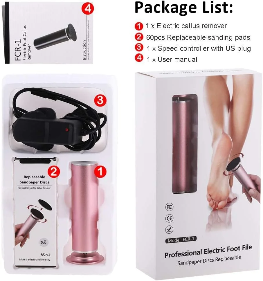 سوهان برقی پدیکور پا I·B·N G (با قابلیت تنظیم سرعت) به همراه 60 عدد دیسک سمباده، ابزار حرفه ای پدیکور برقی، سوهان پا برای از بین بردن پوست های مرده (مدل ارتقا یافته FCR-1 صورتی) سوهان برقی پدیکور پا I·B·N G (با قابلیت تنظیم سرعت) به همراه 60 عدد دیسک سمباده، ابزار حرفه ای پدیکور برقی، سوهان پا برای از بین بردن پوست های مرده (مدل ارتقا یافته FCR-1 صورتی)