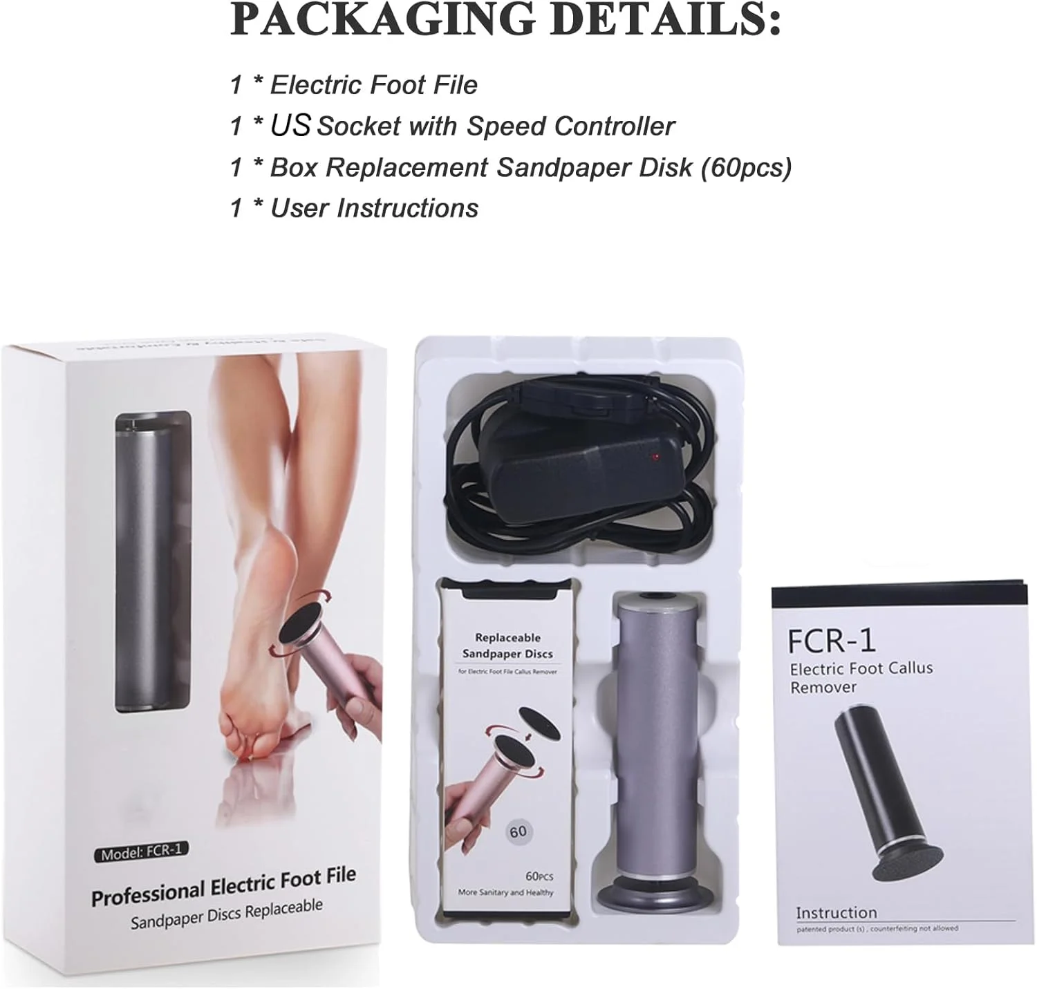 سوهان برقی پینه پا I·B·N G، سرعت قابل تنظیم، سوهان برقی قدرتمند، اسکرابر و سنگ پای برقی از بین برنده پوست مرده پا به همراه 60 عدد دیسک سمباده ای، خاکستری 01 سوهان برقی پینه پا I·B·N G، سرعت قابل تنظیم، سوهان برقی قدرتمند، اسکرابر و سنگ پای برقی از بین برنده پوست مرده پا به همراه 60 عدد دیسک سمباده ای، خاکستری 01