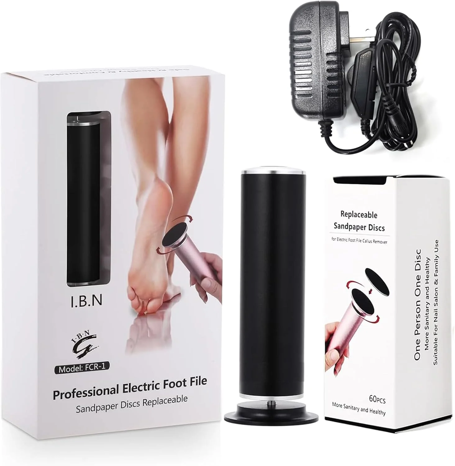 سوهان برقی پدیکور پا I·B·N G، سرعت قابل تنظیم، سوهان برقی پا با 60 دیسک سمباده ای قابل تعویض برای از بین بردن پوست مرده، پوست سخت و خشک، 01 مشکی سوهان برقی پدیکور پا I·B·N G، سرعت قابل تنظیم، سوهان برقی پا با 60 دیسک سمباده ای قابل تعویض برای از بین بردن پوست مرده، پوست سخت و خشک، 01 مشکی