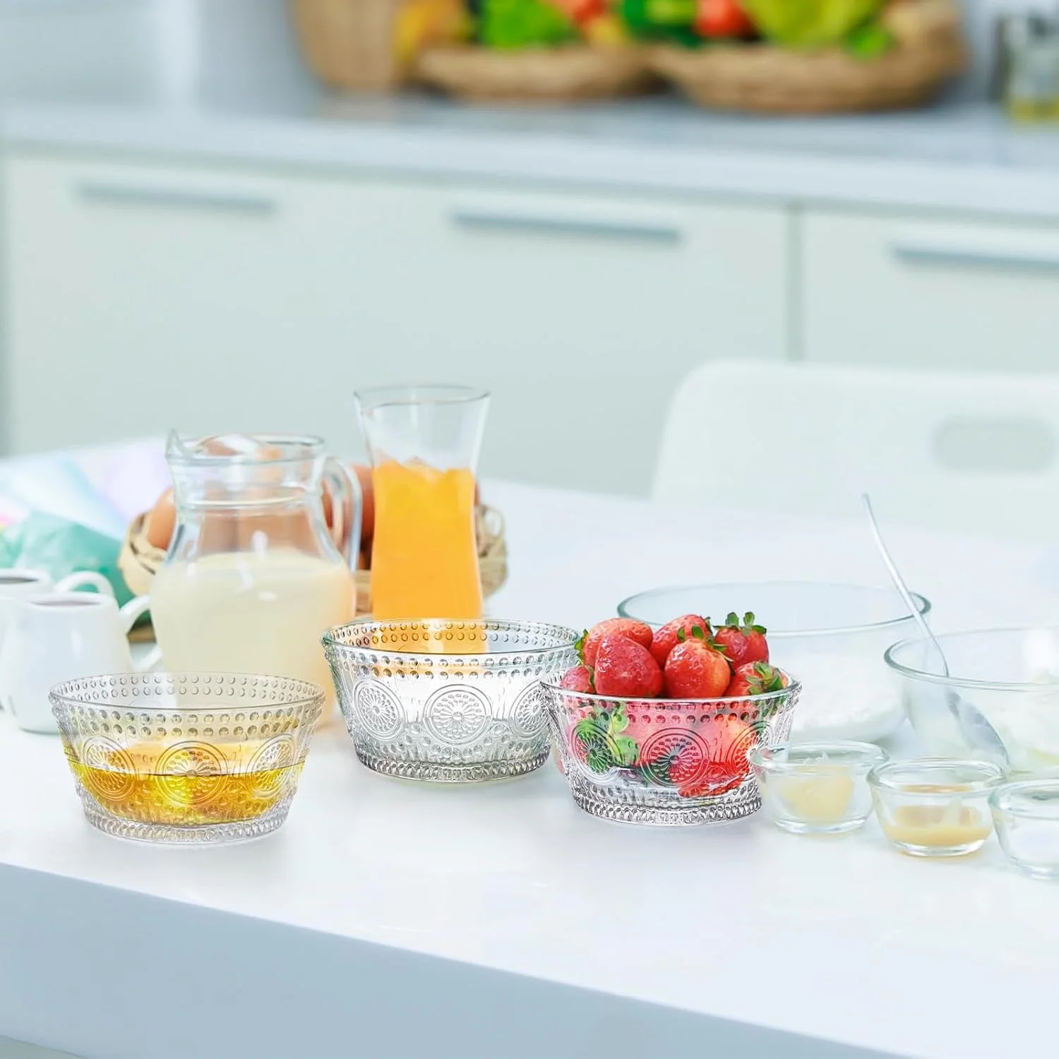 ست 6 عددی کاسه شیشه ای کوچک Nagpew، کاسه های دسر برجسته 350 میلی لیتری برای بستنی، کاسه های سرو تنقلات قابل چیدن، ظروف جانبی برای غوطه ور کردن، ماست، غلات، آب نبات ست 6 عددی کاسه شیشه ای کوچک Nagpew، کاسه های دسر برجسته 350 میلی لیتری برای بستنی، کاسه های سرو تنقلات قابل چیدن، ظروف جانبی برای غوطه ور کردن، ماست، غلات، آب نبات