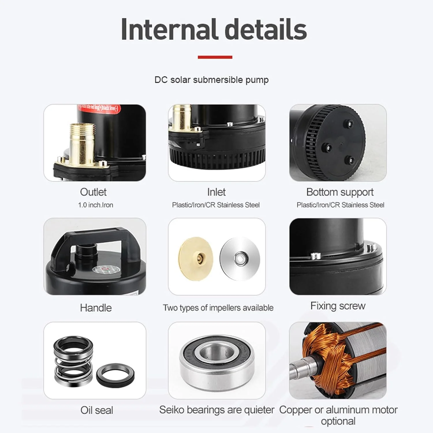 پمپ آب چاه عمیق Banapoy، 180 وات، ارتفاع 8 متر، پمپ شناور استیل ضد زنگ برای آبیاری کشاورزی، حوضچه، آبشخور دام، باغ، نرخ جریان 3 متر مکعب در ساعت