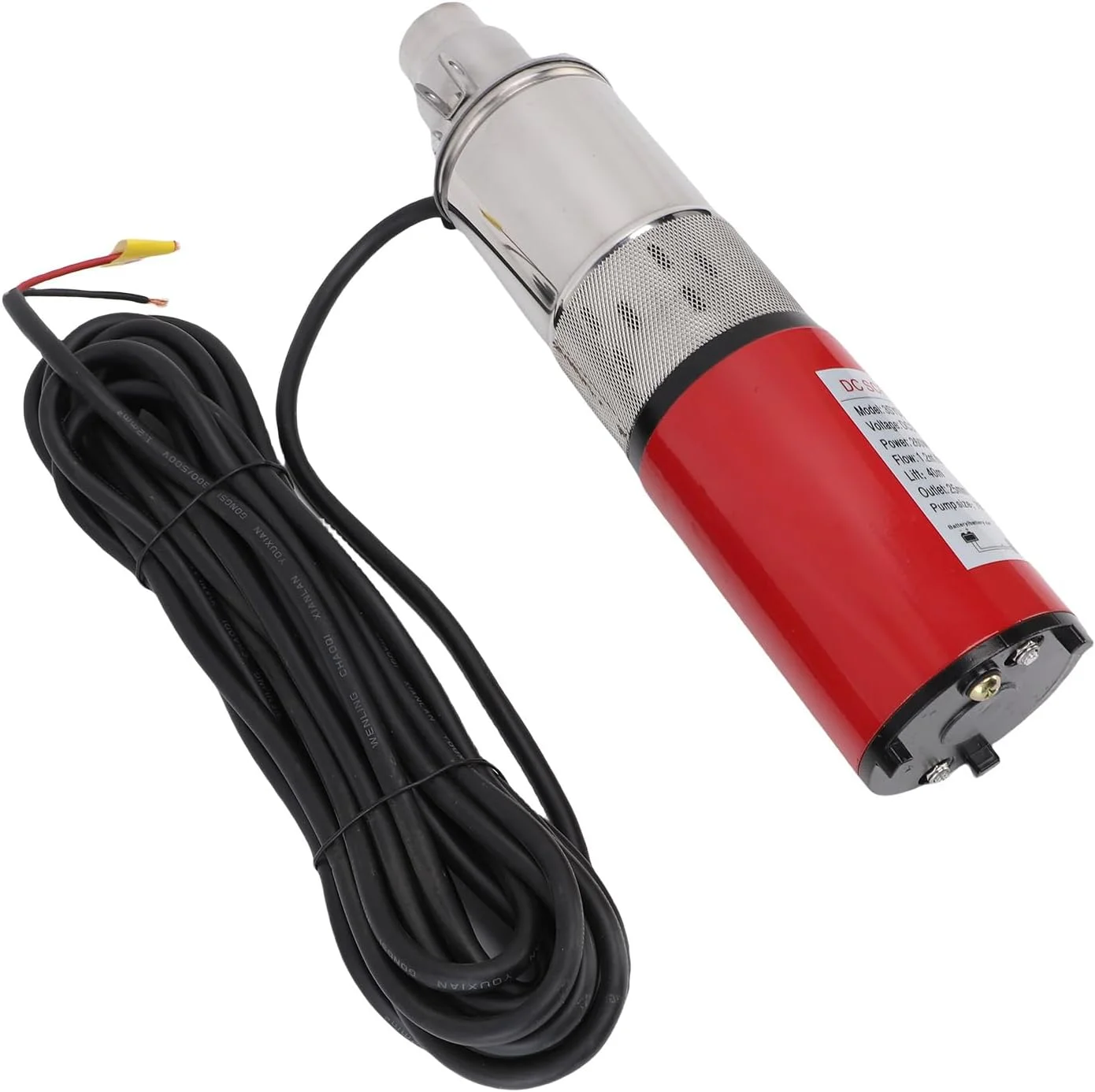 پمپ شناور چاه عمیق Banapoy، پمپ آبپاش پیچی استیل 260 واتی برای آبیاری مزرعه و دامداری، ارتفاع 1.2 متر مکعب در ساعت، ارتفاع 40 متر، سیم برق 10 متری، کار با پنل خورشیدی