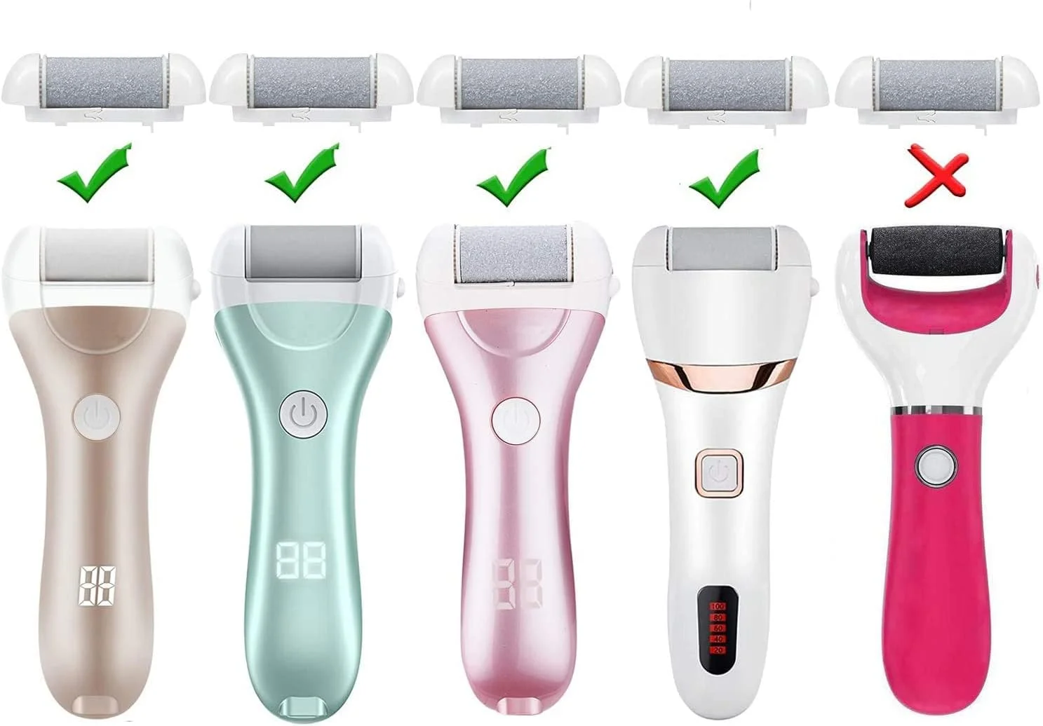 سری یدکی غلطکی آیویل، 3 نوع مختلف، برای مدل های IW-9043 و IW-9046، سوهان برقی پا، ابزار پدیکور پا، کیت پدیکور برای پاشنه های ترک خورده و پوست مرده