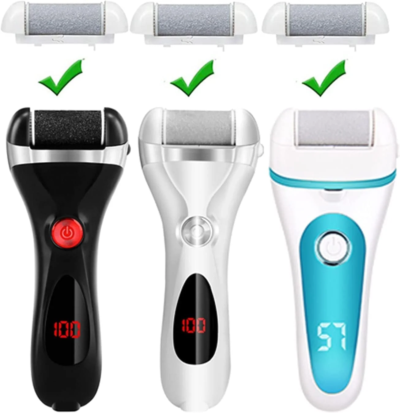 سری یدکی غلطکی آیویل، 3 نوع مختلف، برای مدل های IW-9043 و IW-9046، سوهان برقی پا، ابزار پدیکور پا، کیت پدیکور برای پاشنه های ترک خورده و پوست مرده