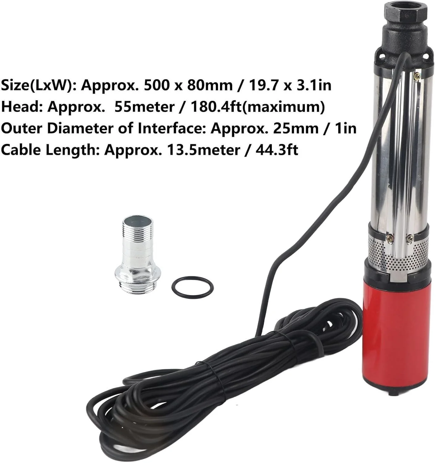 پمپ شناور چاهی خورشیدی Banapoy، پمپ شناور چاه عمیق با جریان بزرگ DC 48 ولت 50 متری، موتور برنجی با پروانه شناور، برای چاه، آبیاری کشاورزی