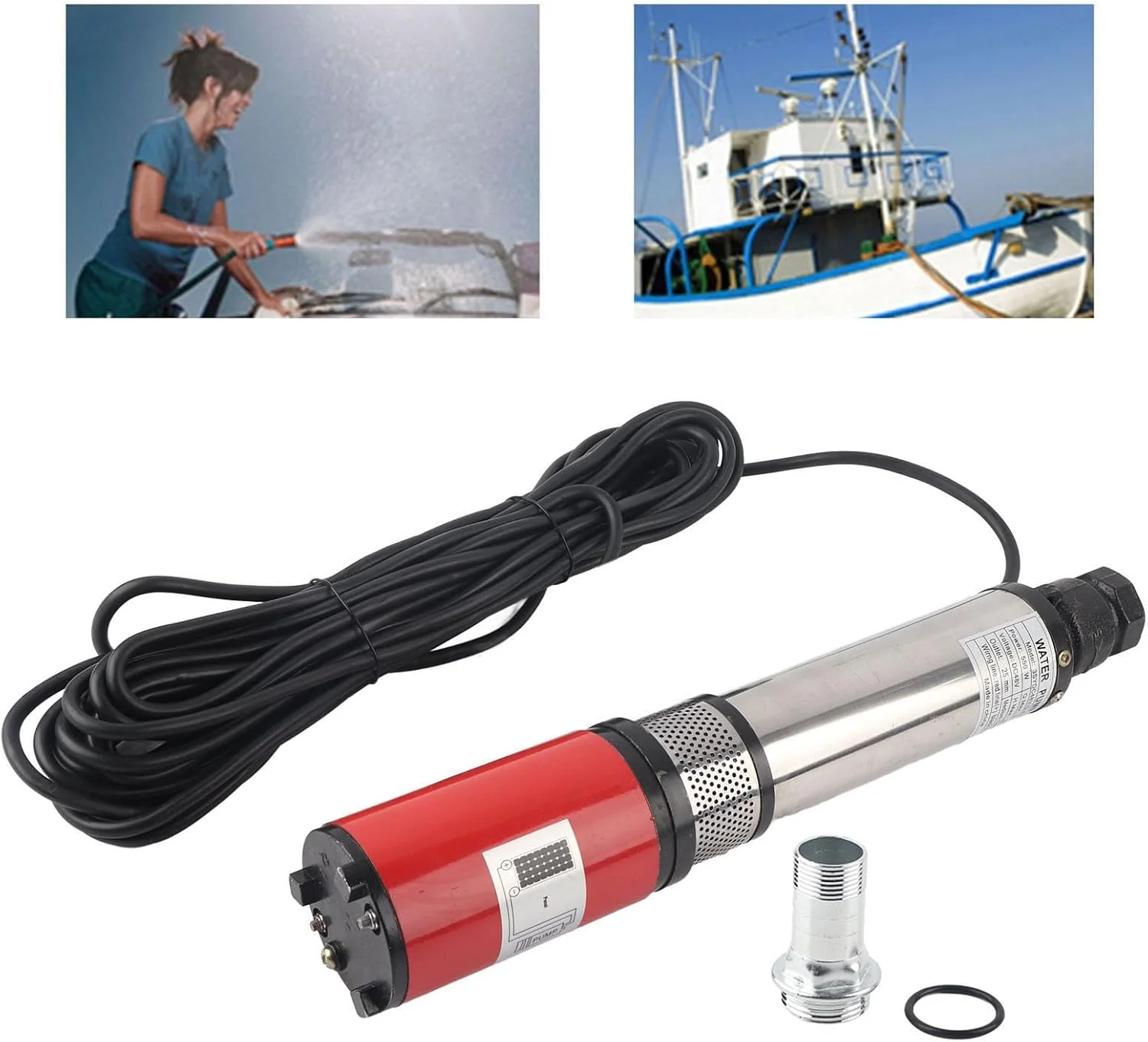 پمپ شناور چاهی خورشیدی Banapoy، پمپ شناور چاه عمیق با جریان بزرگ DC 48 ولت 50 متری، موتور برنجی با پروانه شناور، برای چاه، آبیاری کشاورزی